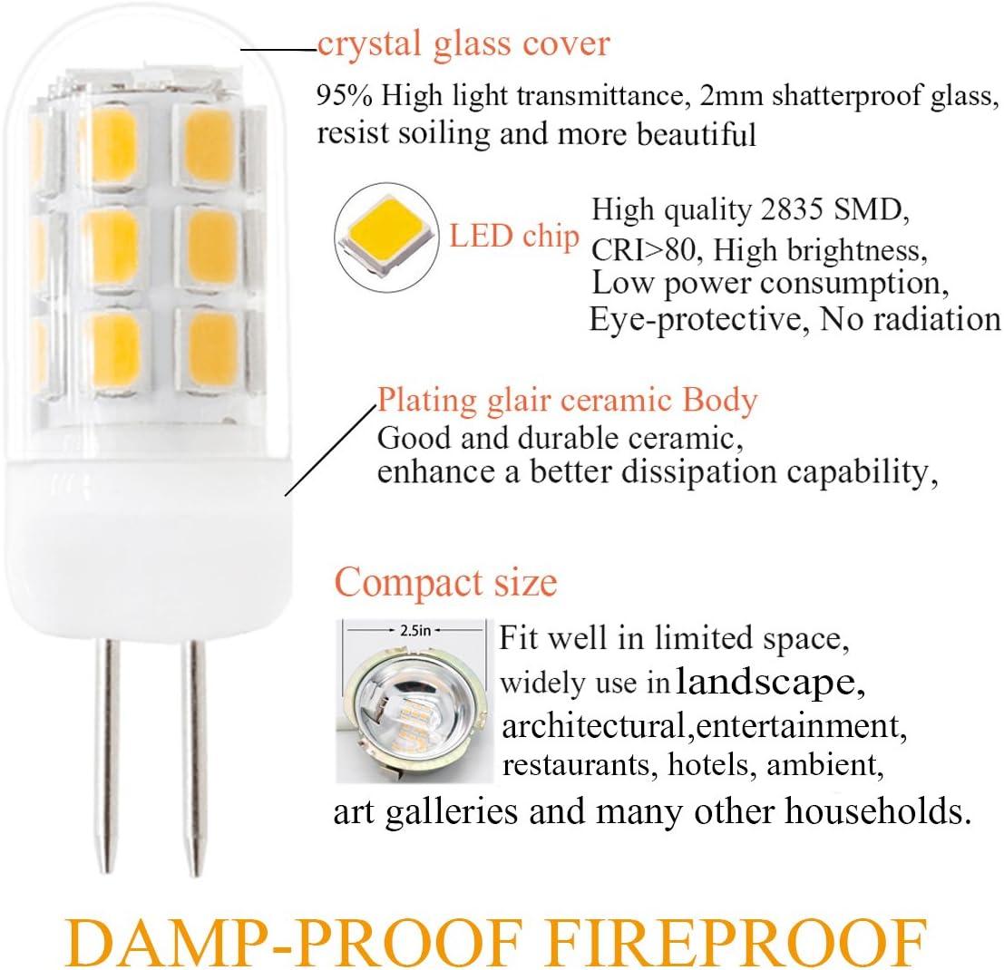 G4 LED Bulb 120V Bi-Pin Base, 3W Soft Warm White 3000K, Replaces 30W-35W Halogen for Under Cabinet, Ceiling, Wall, and Puck Lights