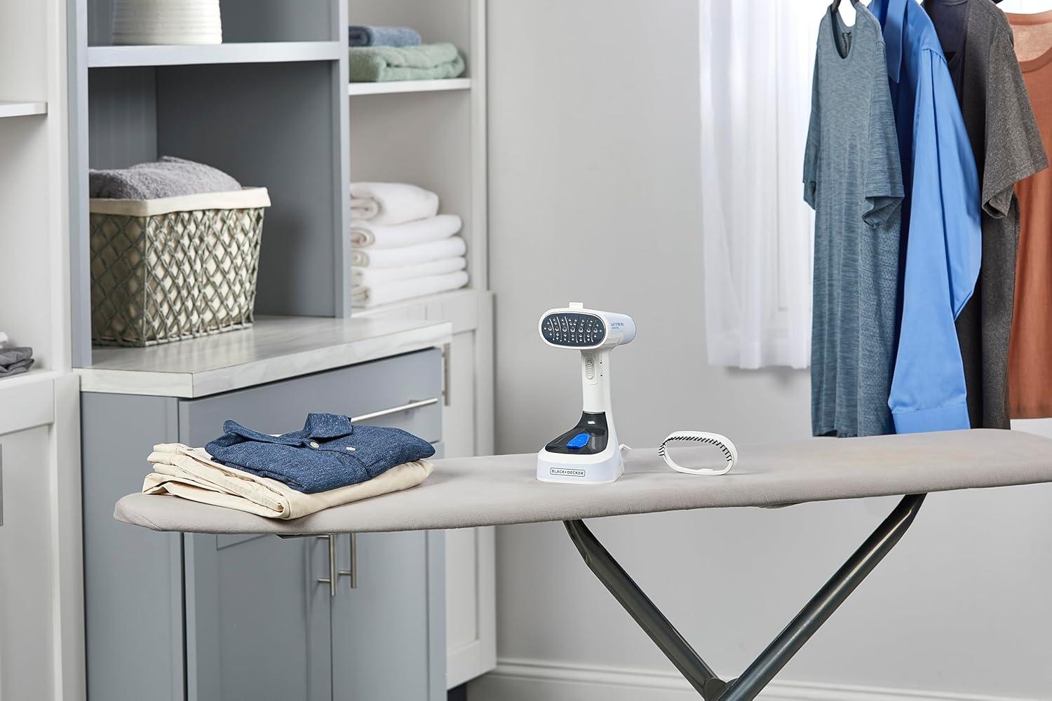 BLACK+DECKER Easy Foldable Steamer, GS0311-1PD, 45-Sec Heat Up, Extra Long Power Cord & Lint Remover