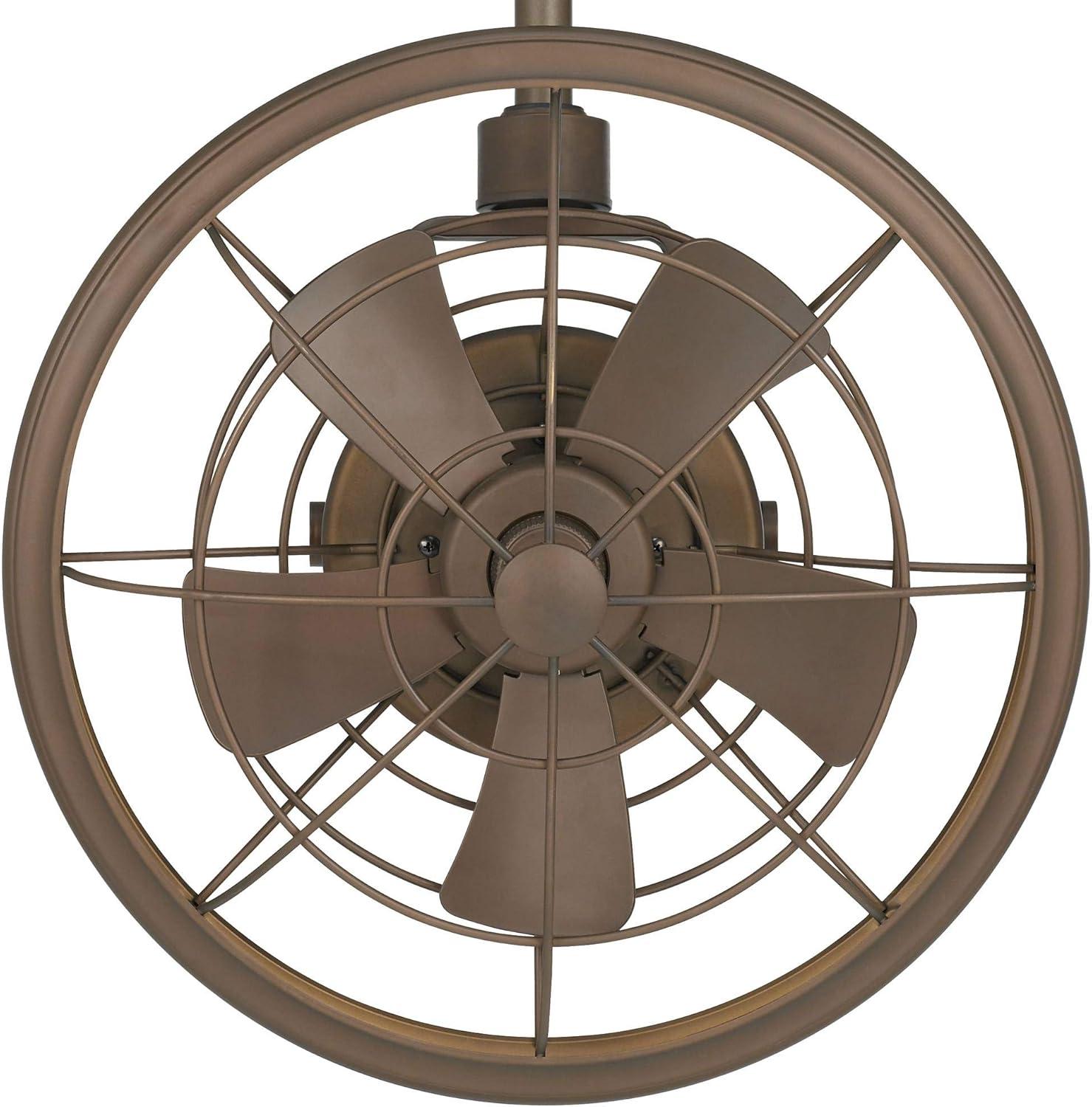 18" Casa Vieja Big Sky Mission Indoor Outdoor Ceiling Fan with Wall Control Mounted Adjustable Oil Rubbed Bronze Cage Damp Rated for Patio Exterior