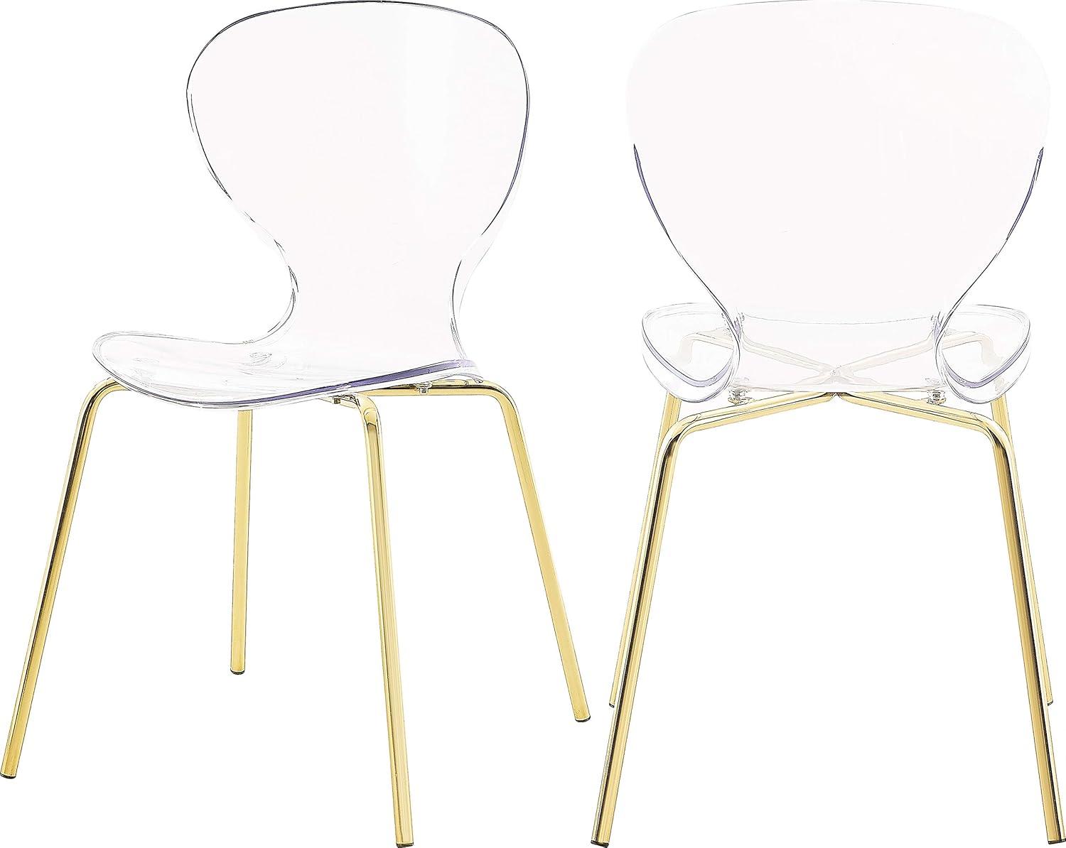 Clarion 19" Gold Metal Side Chair with Lucite Seat