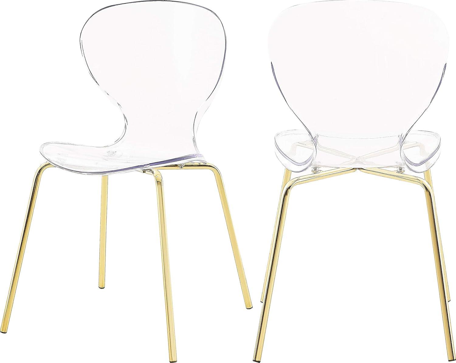 Meridian Furniture Clarion 18"H Metal Dining Chair in Gold (Set of 2)