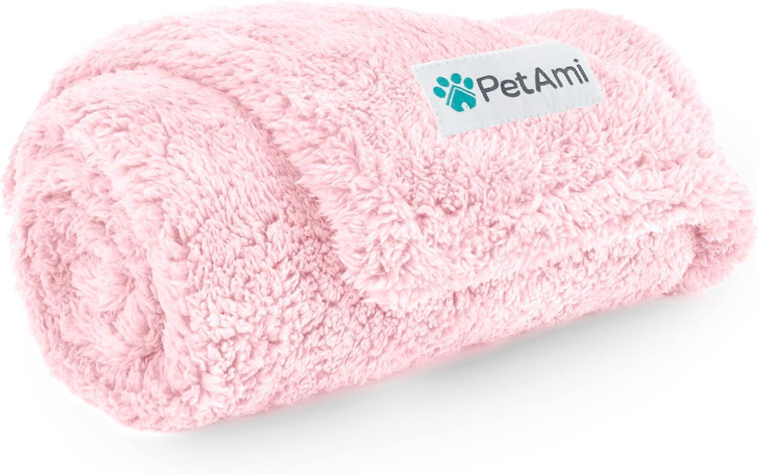 PetAmi Fluffy Waterproof Dog Blanket For Pet Cat Puppy, Soft Faux Shearling Throw Couch Cover, Plush Washable Reversible