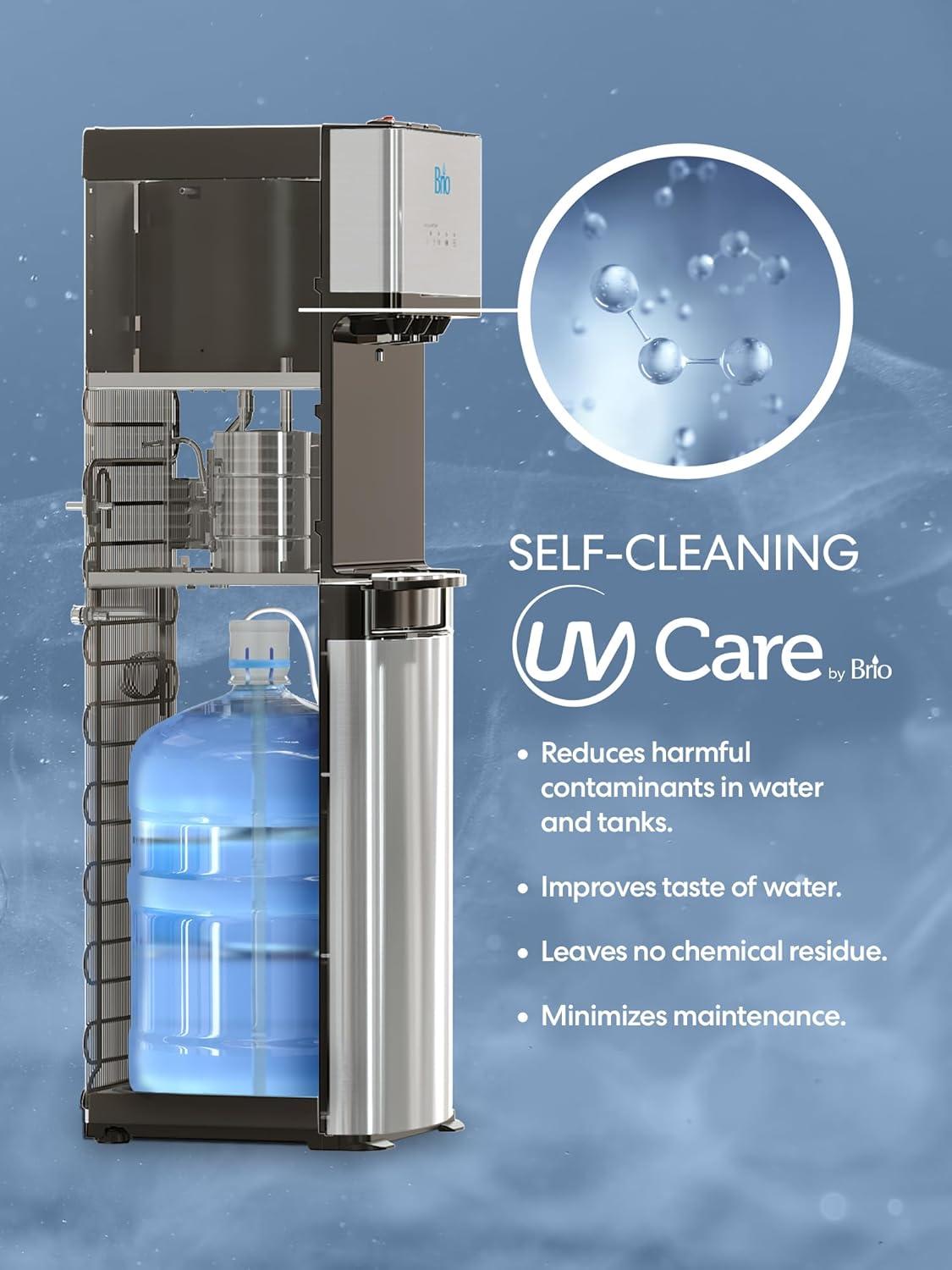 Stainless Steel Bottom Loading Water Cooler with UV Self-Cleaning