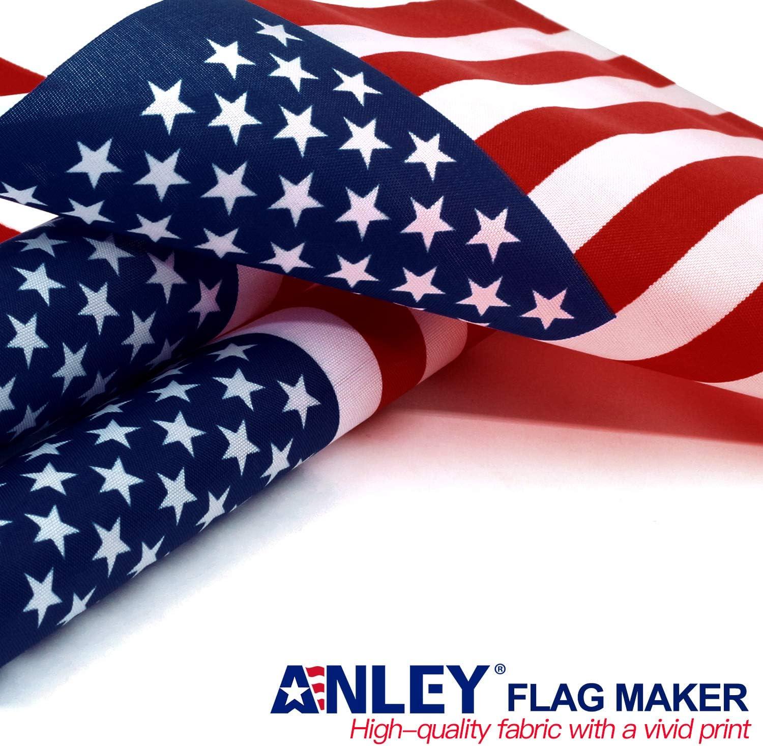 Anley USA Deluxe Desk Flag Set - 8 x 5 inch Miniature American US Desktop Flag with 13" Black Pole