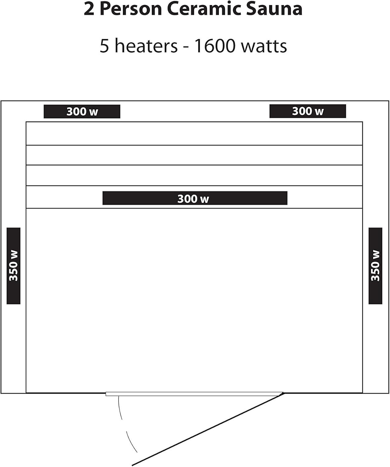 Deluxe 2-Person Hemlock Infrared Sauna with Ceramic Heaters