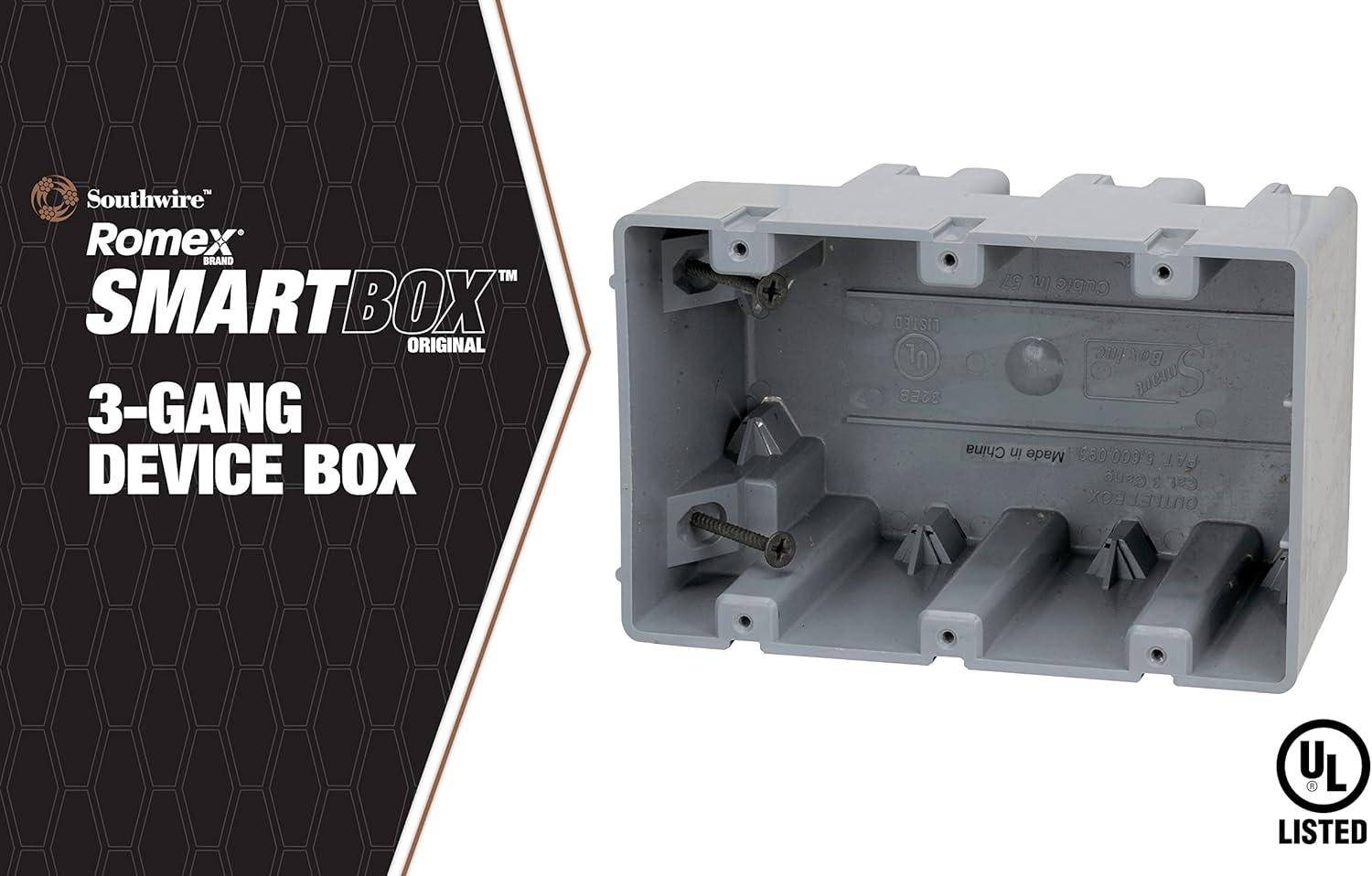 Southwire Smart Box 3-Gang Adjustable Depth Device Box