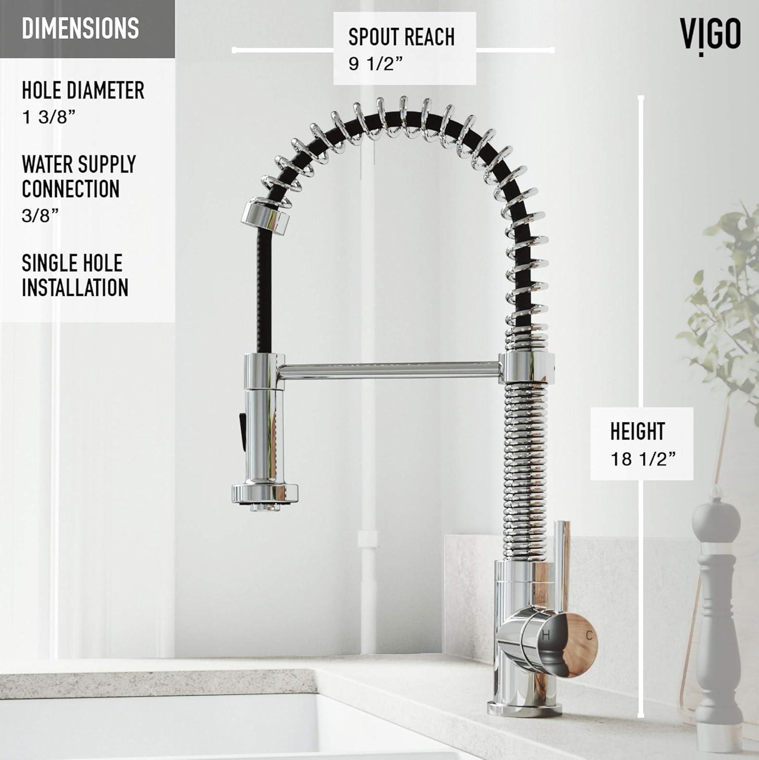 Edison 19" H 1-handle Pull-Down 2-Function Sprayer Kitchen Faucet