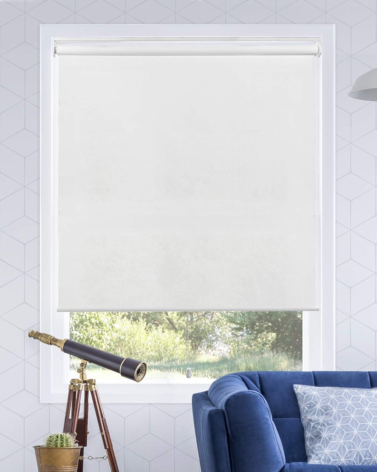 Urban White Cordless Light Filtering Fabric Roller Shade 35" x 72"