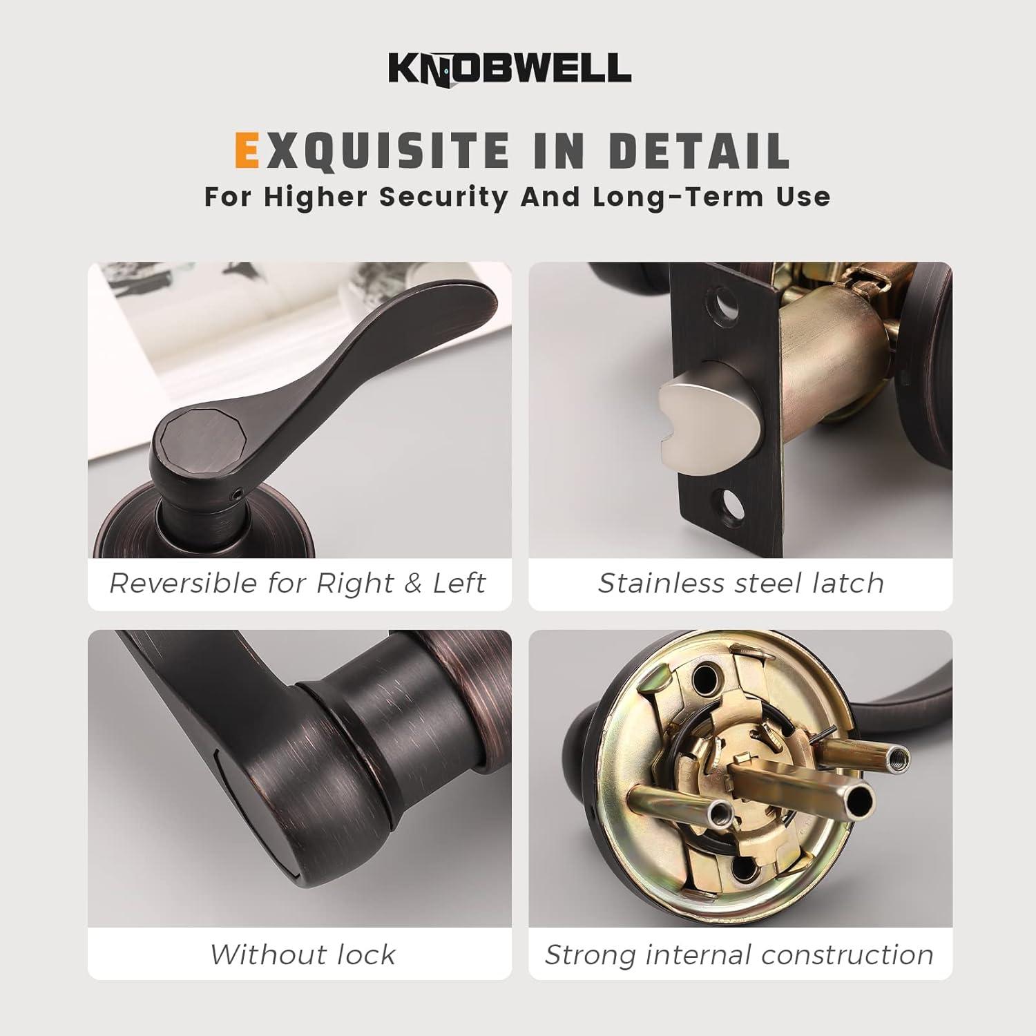 Oil Rubbed Bronze Modern Key Lock Door Lever Set