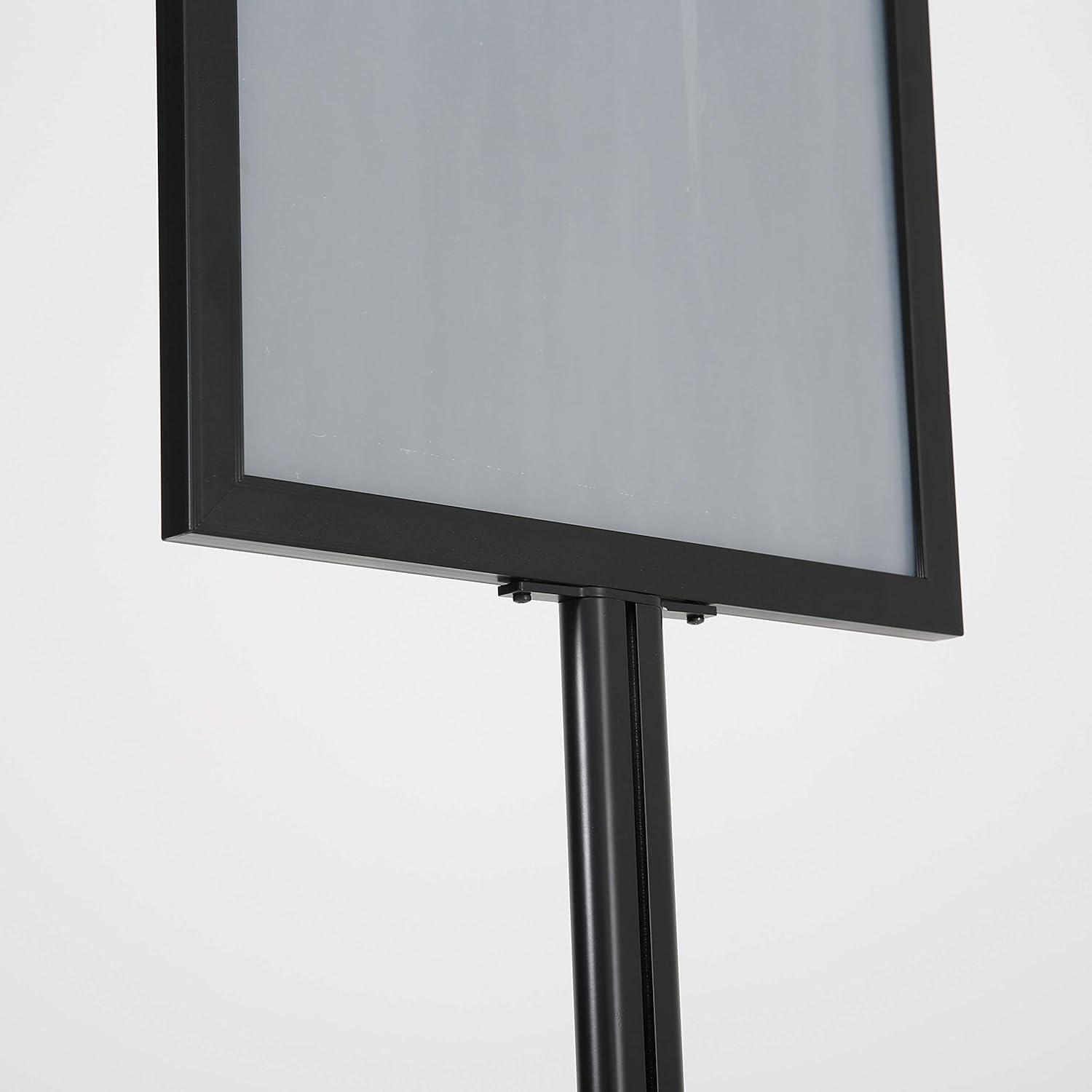 Black Aluminum Floor Standing Double-Sided Poster Holder