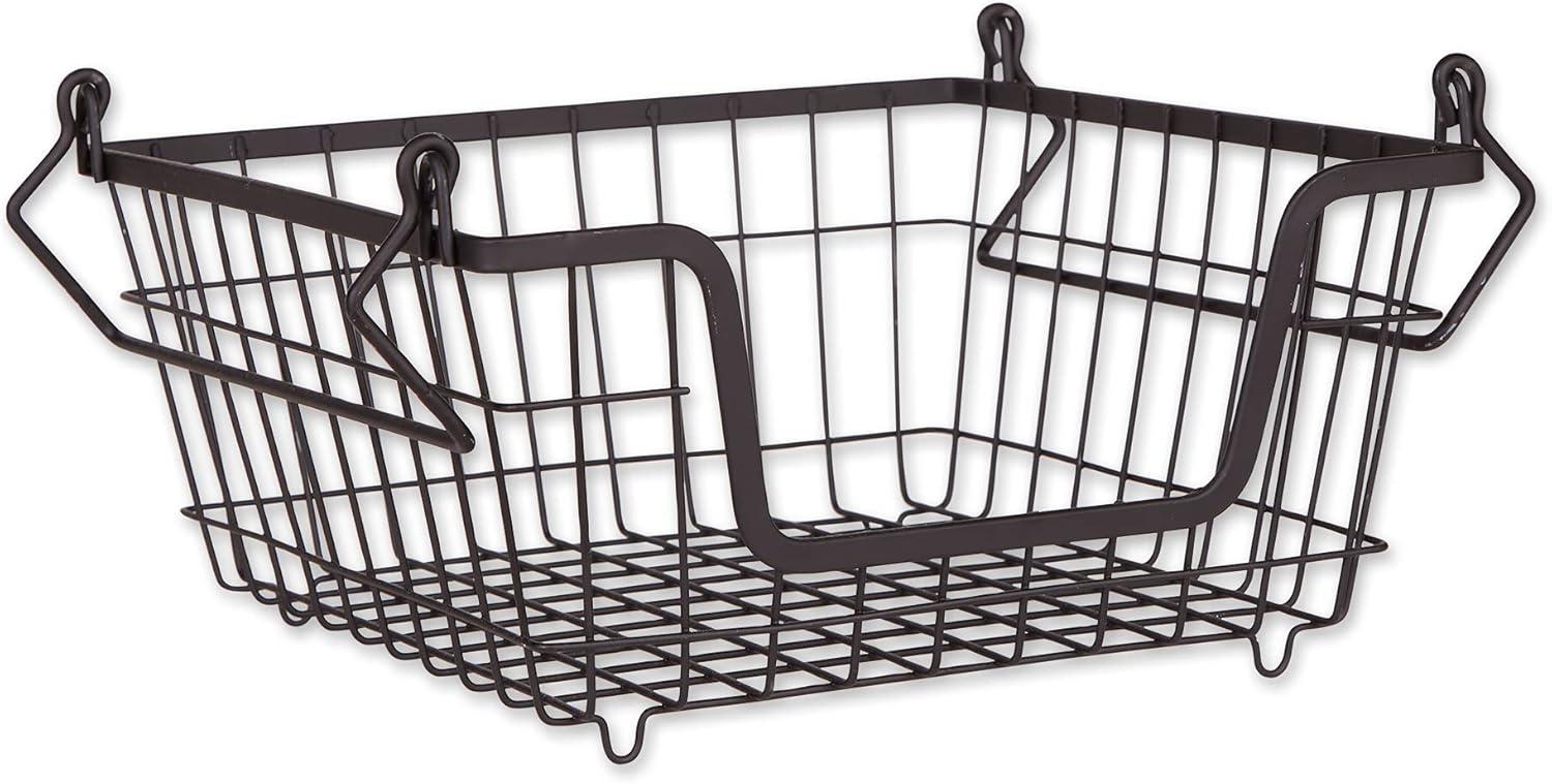 Metal Basket Black Square Small 11X11X6