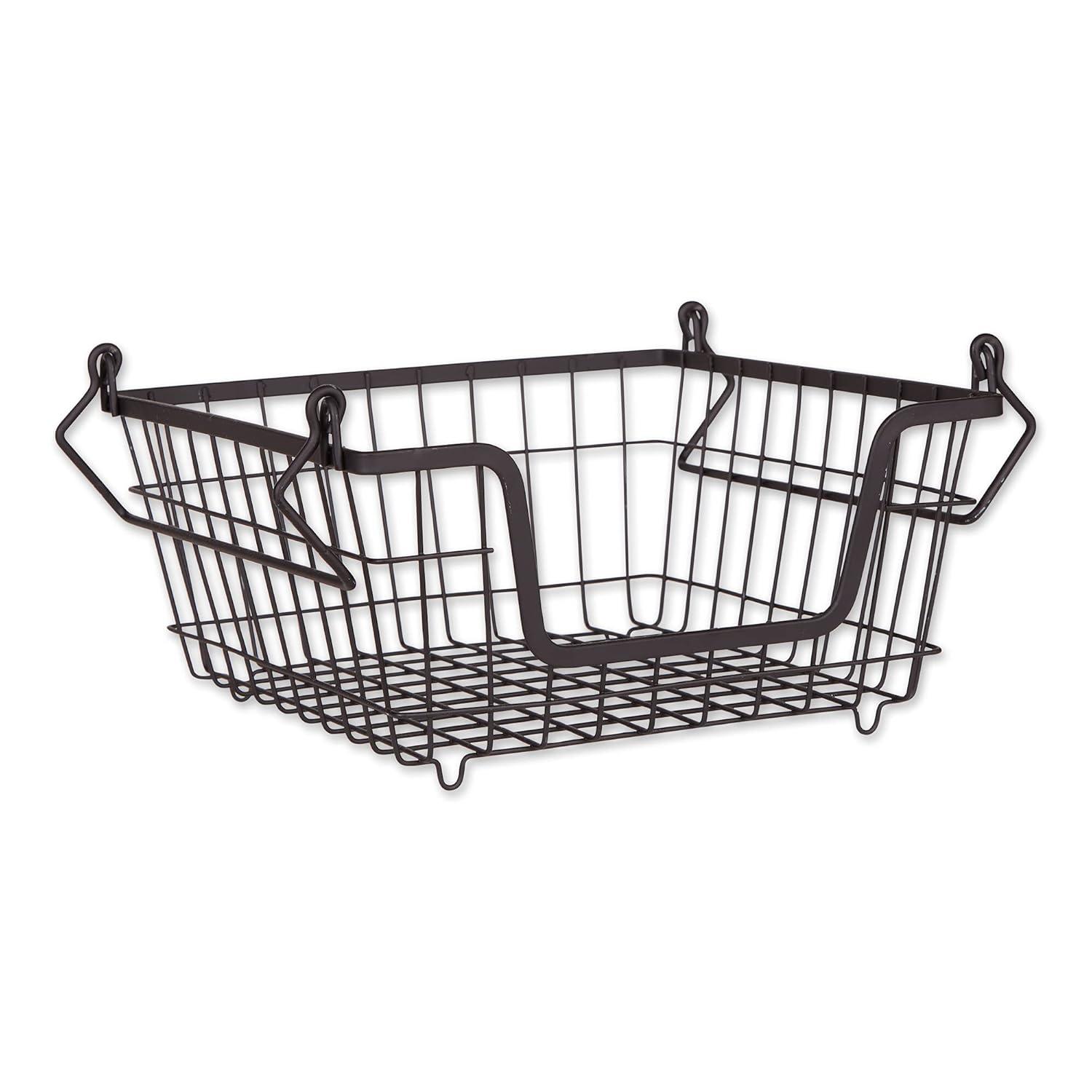 Metal Basket Black Square Small 11X11X6