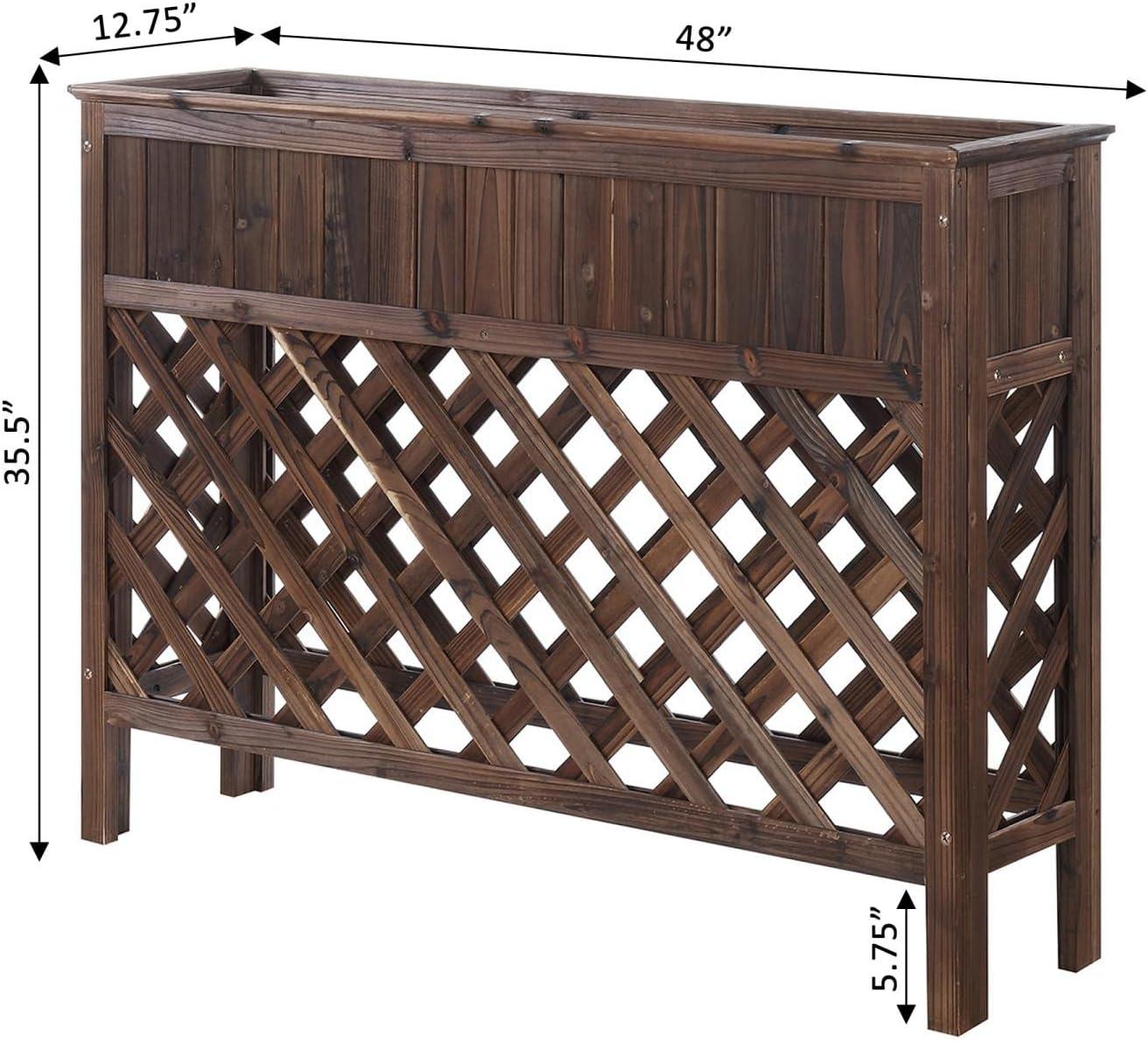 Designs2Go 48" Patio Planter in Weathered Cedar Cinnamon Wood Finish