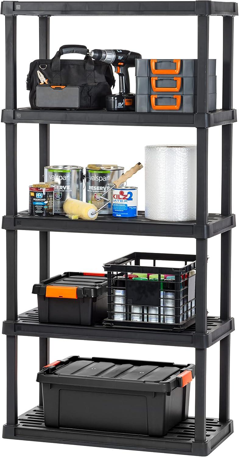 IRIS USA Plastic Garage Shelving Unit Storage Outdoor Indoor