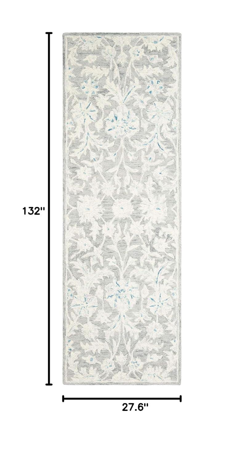 Micro-Loop MLP506 Hand Tufted Indoor Runner Rug - Grey/Ivory - 2'3"x11' - Safavieh