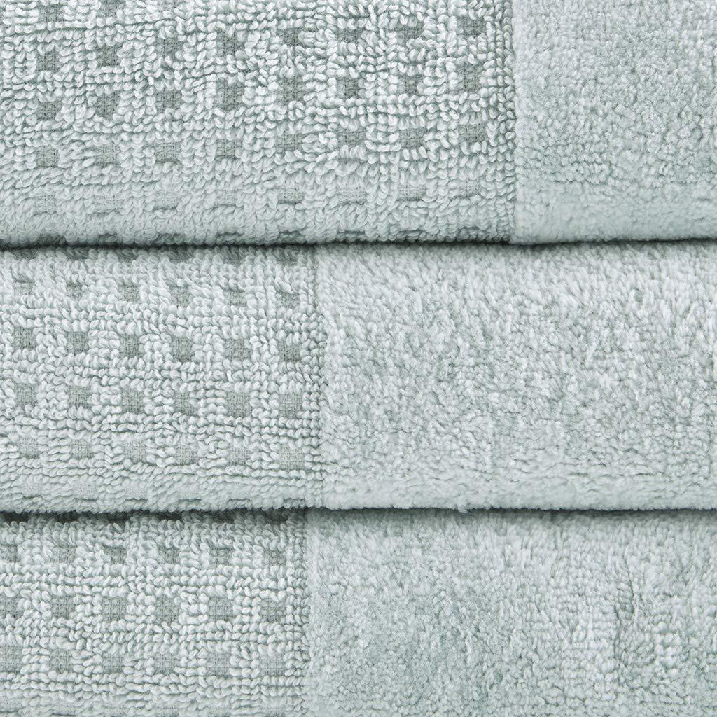 Madison Park Spa Waffle Cotton Jacquard Antimicrobial Bath Towel 6 Piece Set