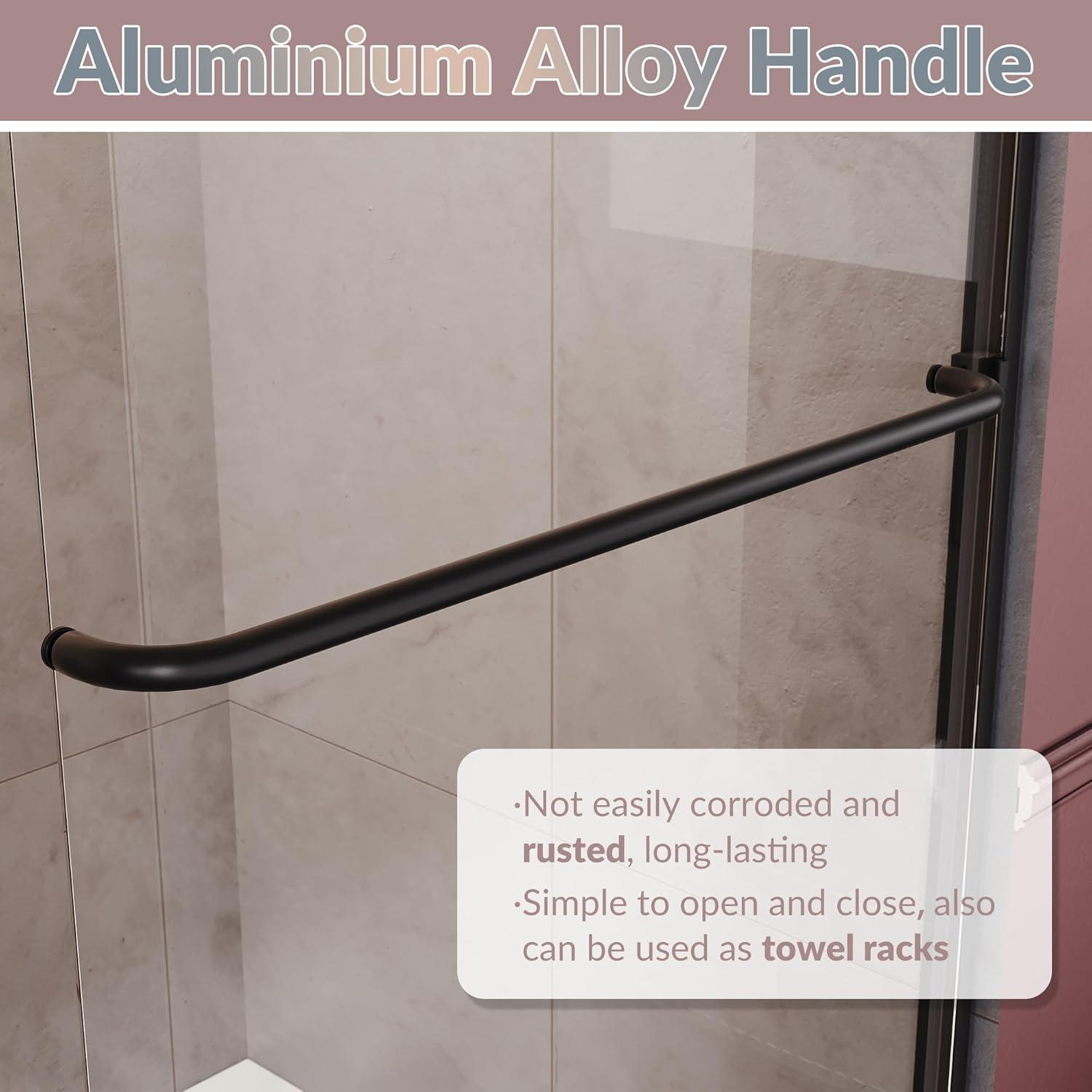 Elegant  Semi-Frameless Double Sliding Shower Doors in Brushed Nickel Finish Various Sizes Shower Enclosure 54''W x 72''H