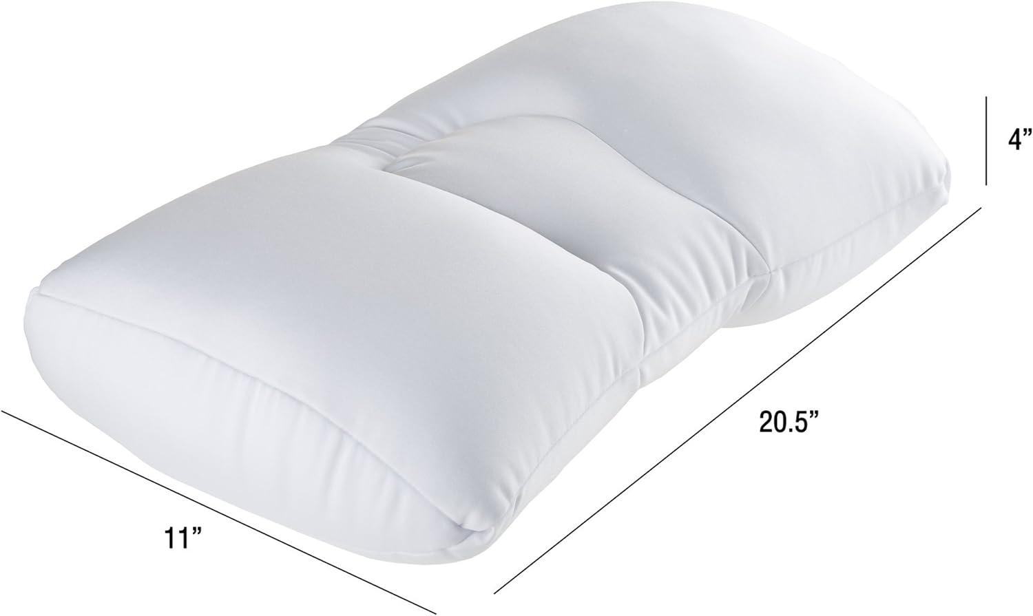 White Microbead Ergonomic Travel and Sleep Pillow