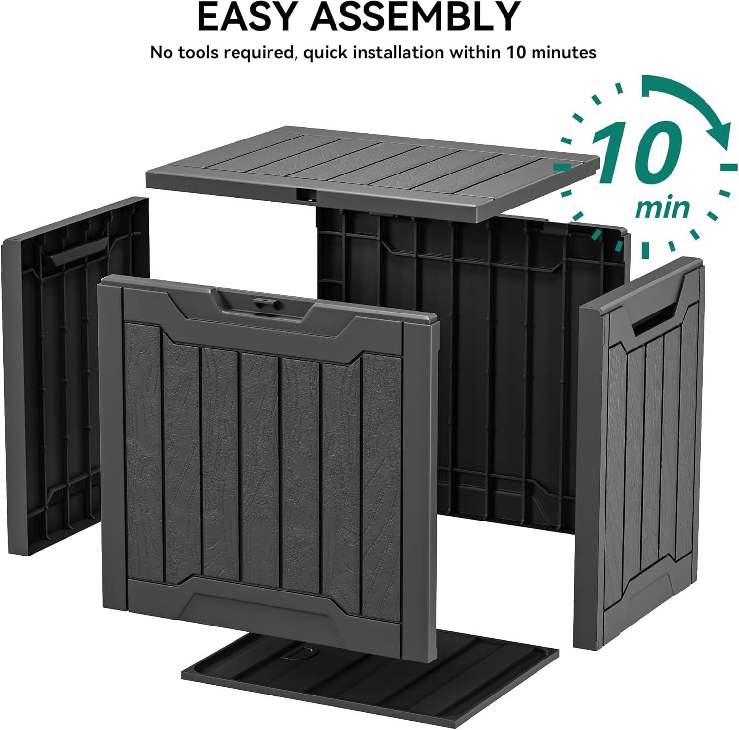 Black 30 Gallon Lockable Resin Deck Box