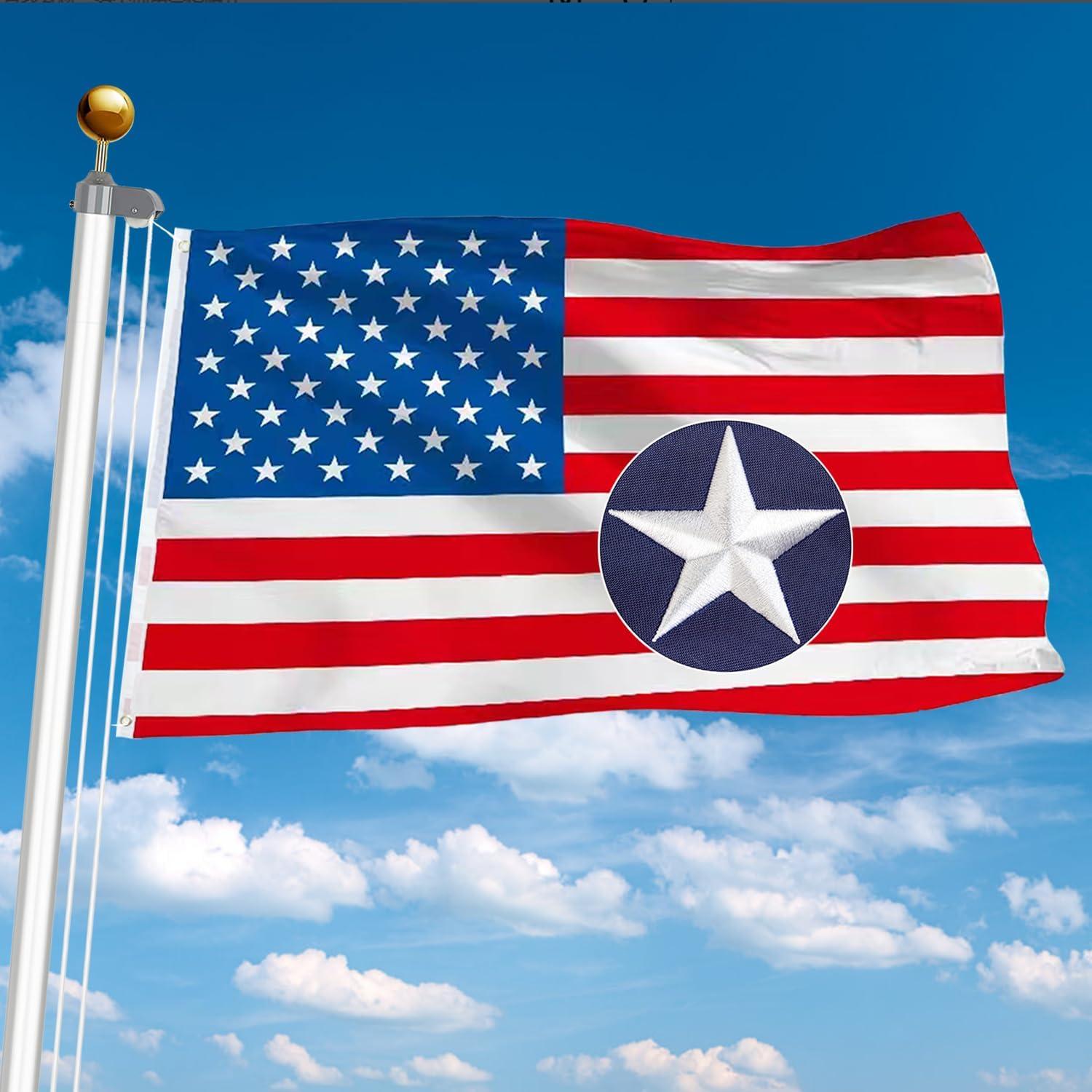 American flag USA flag 3x5FT-Embroidered Stars Flag Double Stitched Sewn Stripes Outdoors Indoors Heavy Duty flag Brass Grommets Banner