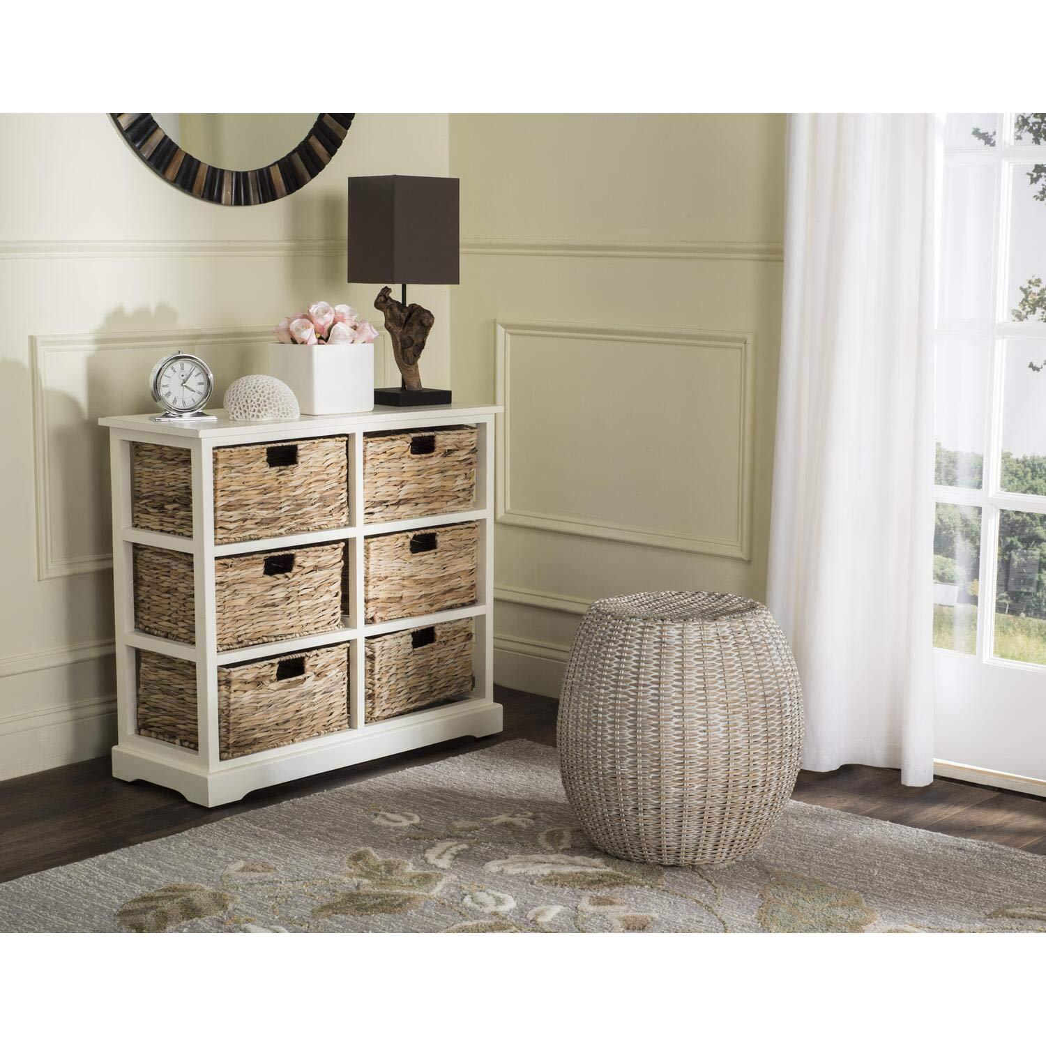 Keenan 6 Basket Storage Chest - AMH5740 - White Wash - Safavieh Couture