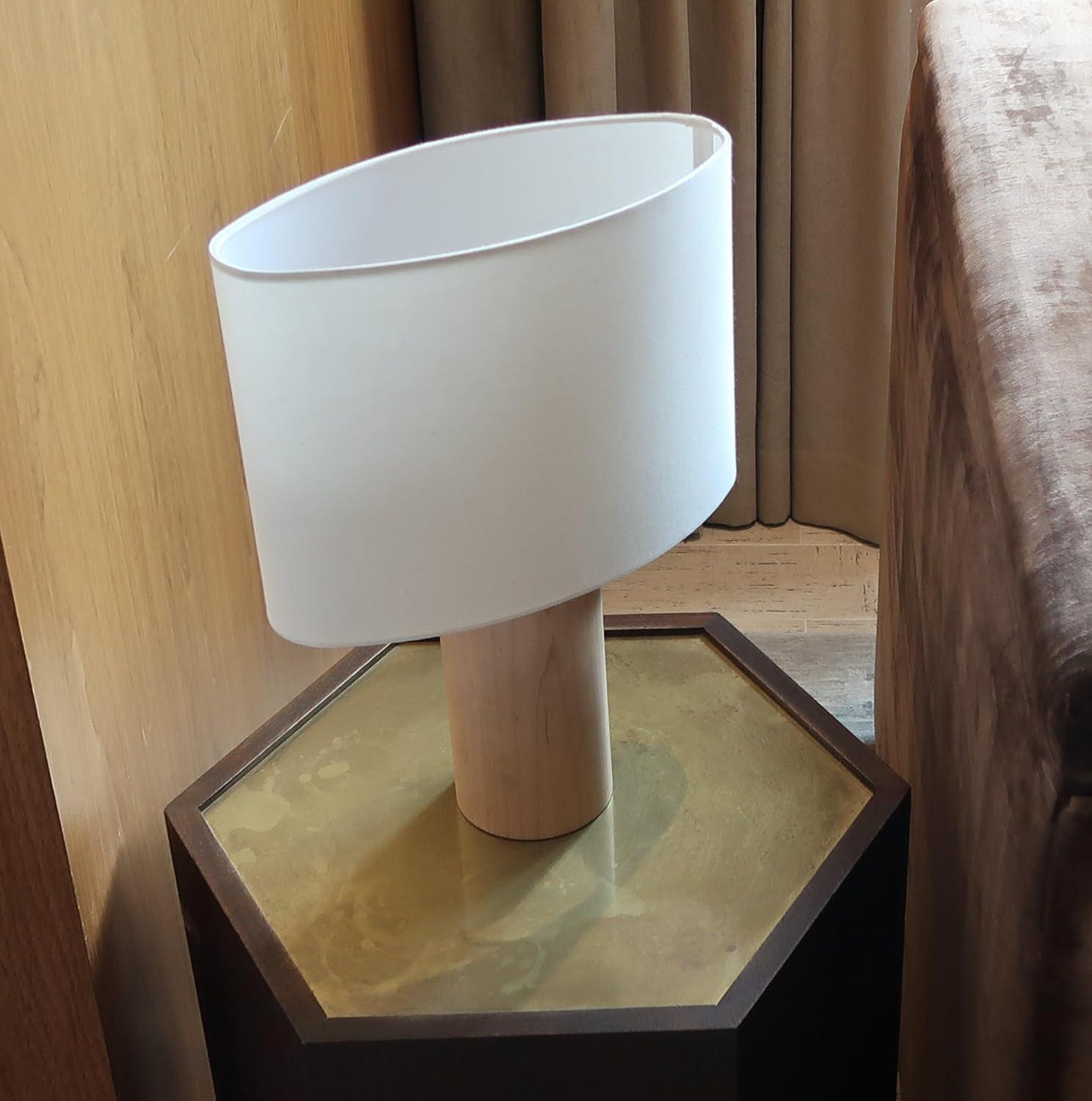 Mia 15.75" Midcentury LED Table Lamp With Natural Maple Wood Base