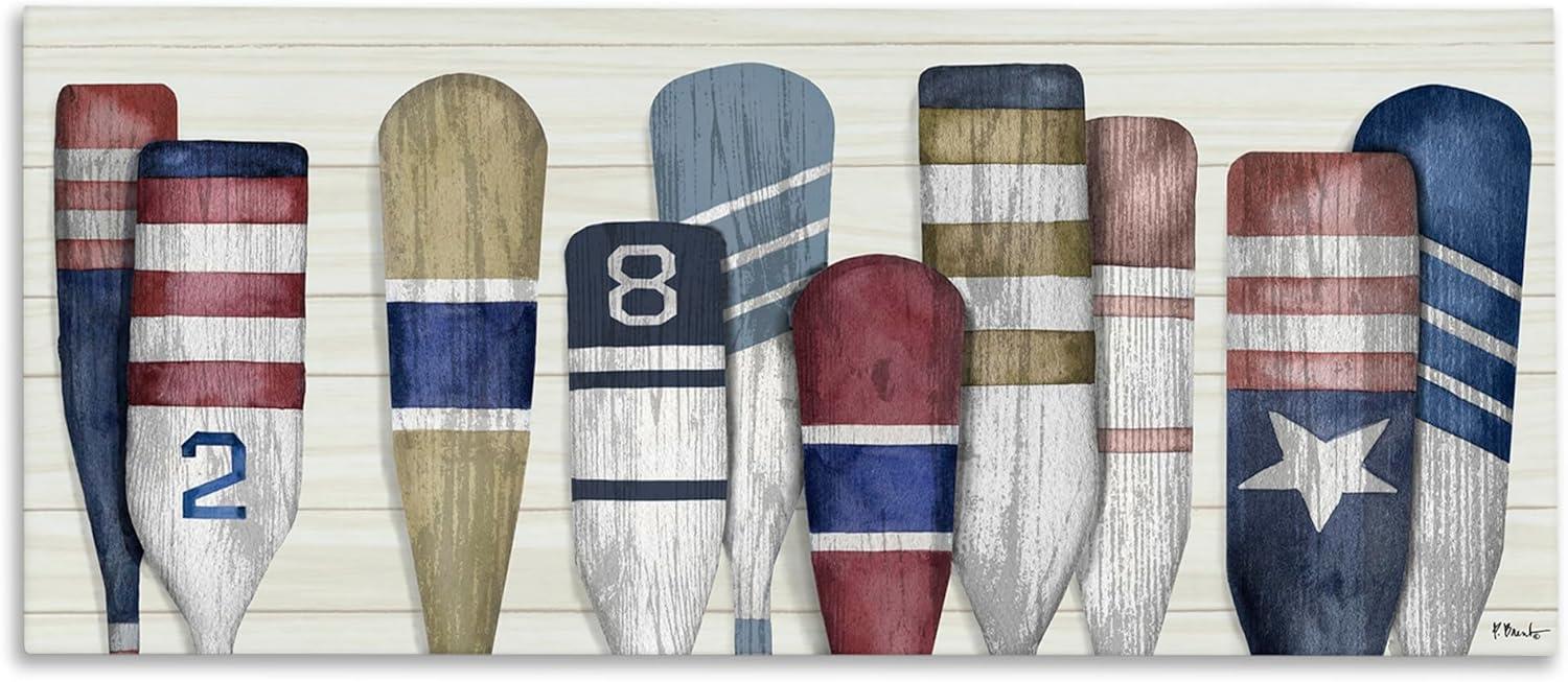 Stupell Industries Port Oars Vintage Americana Patterns Canvas Wall Art