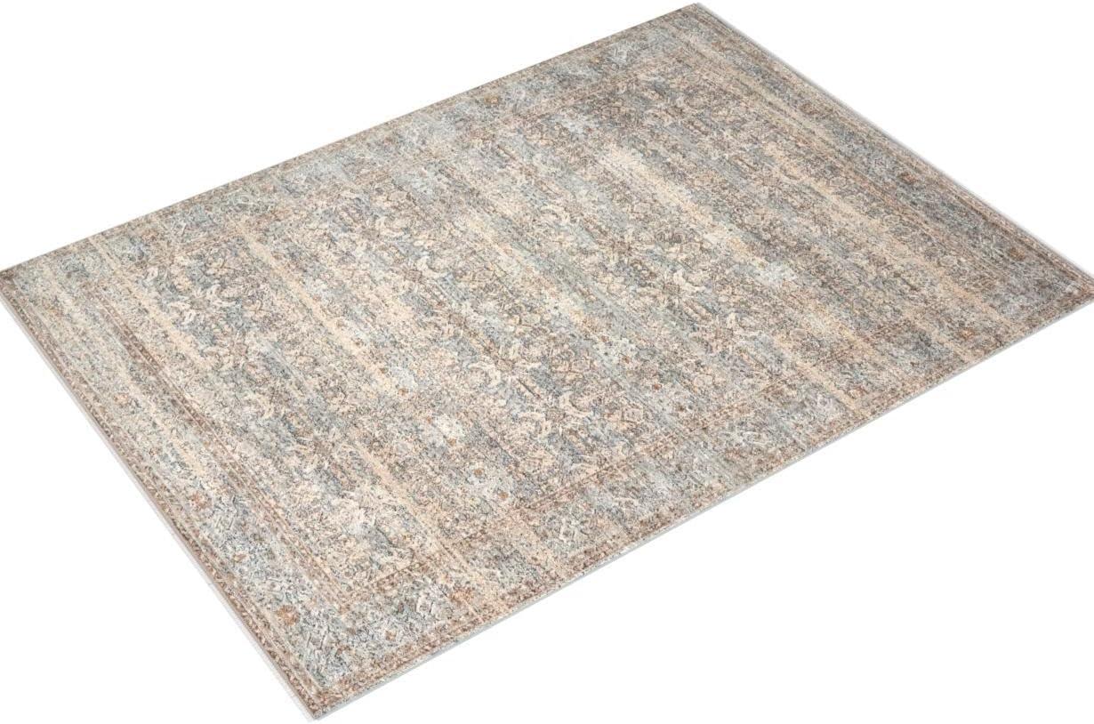 Blake Ocean and Mocha Distressed Synthetic Area Rug 11'-6" x 15'-7"