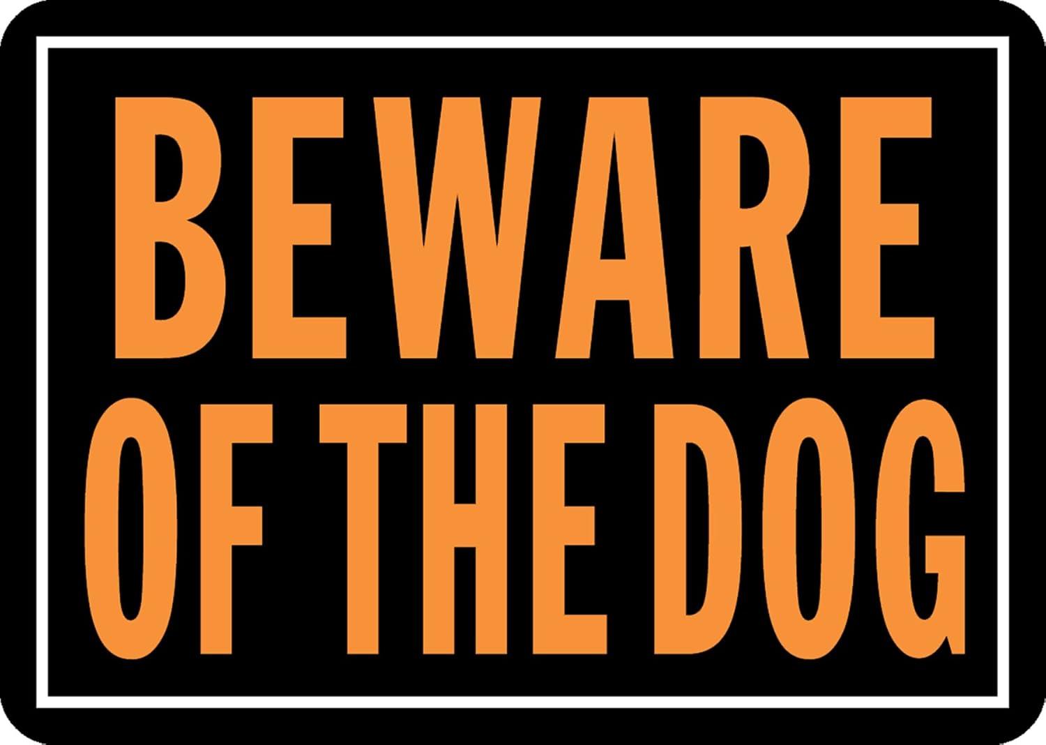 Hy-Ko Products 838 Beware of Dog Aluminum Sign 9.25" x 14"  Orange/Black, 1 Piece