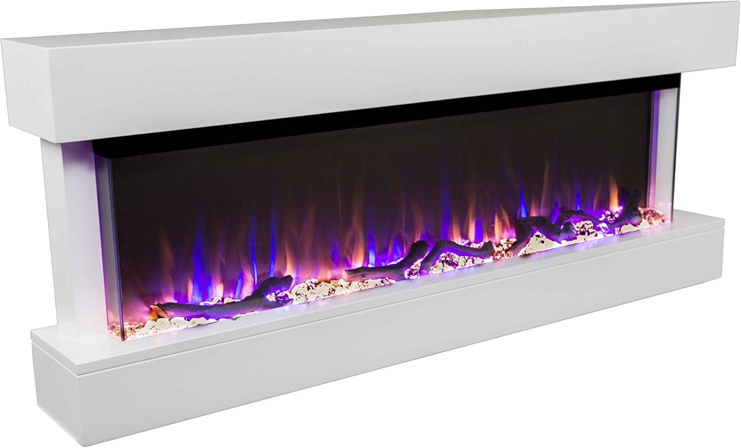 Chesmont 50" Wide 3-Sided Wall Mount Smart Electric Fireplace