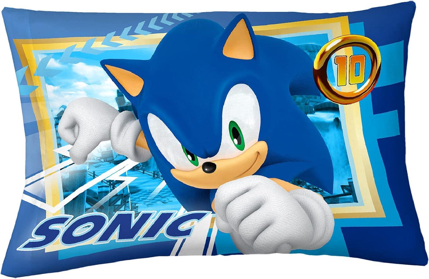 Franco Kids Bedding Super Soft Microfiber Reversible 180 Thread Sonic the Hedgehog Pillow Case