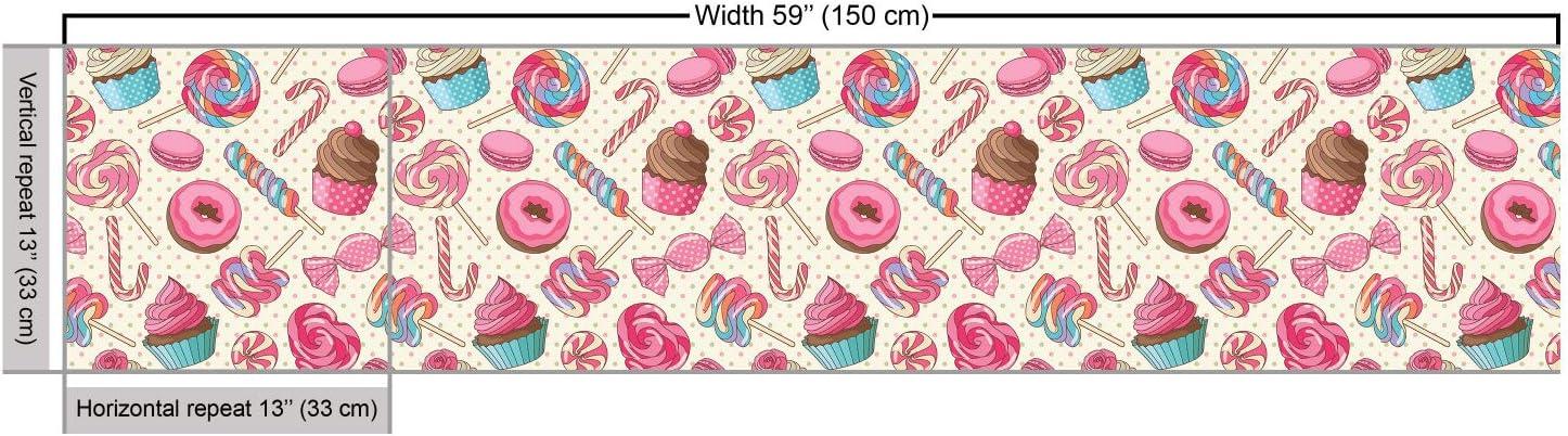 Multicolor Candy Themed Polyester Canvas Upholstery Fabric