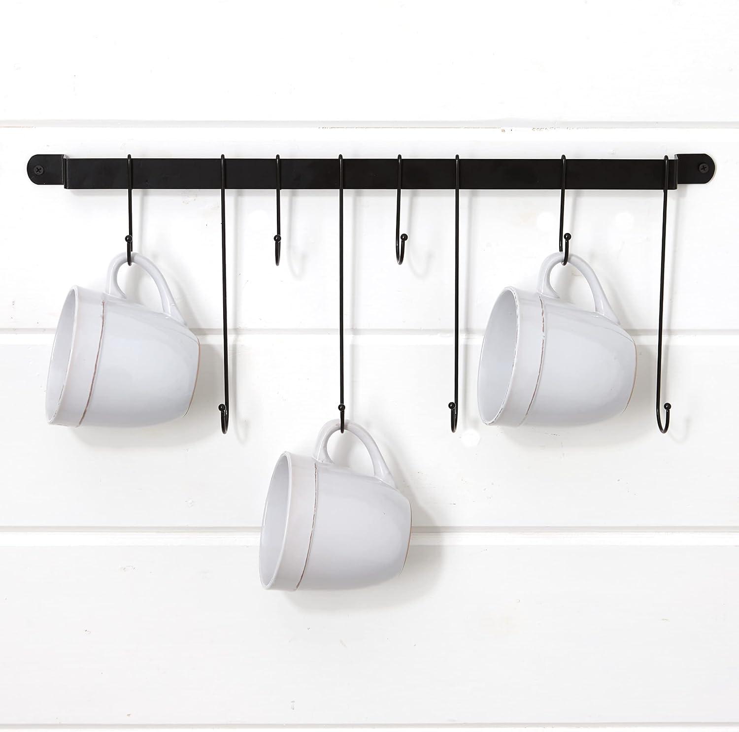 The Lakeside Collection Wall-Mounted Coffee Mug Rack