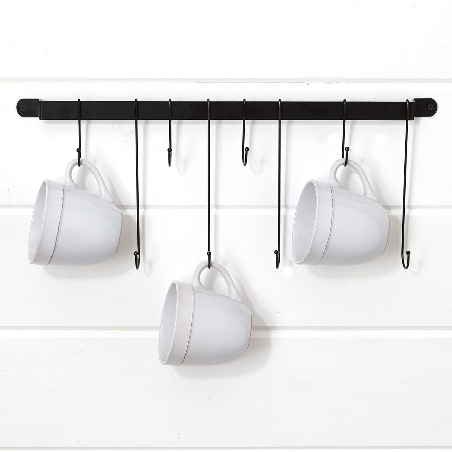 The Lakeside Collection Wall-Mounted Coffee Mug Rack