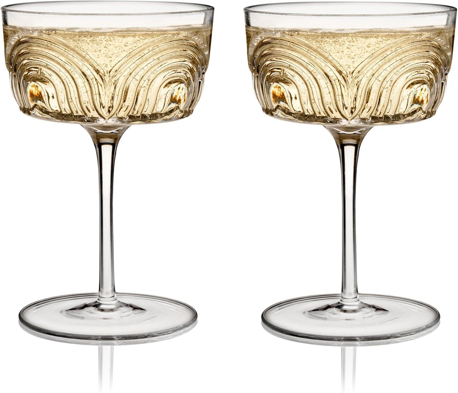 Viski Beau Crystal Cocktail Coupes (Set of 2)