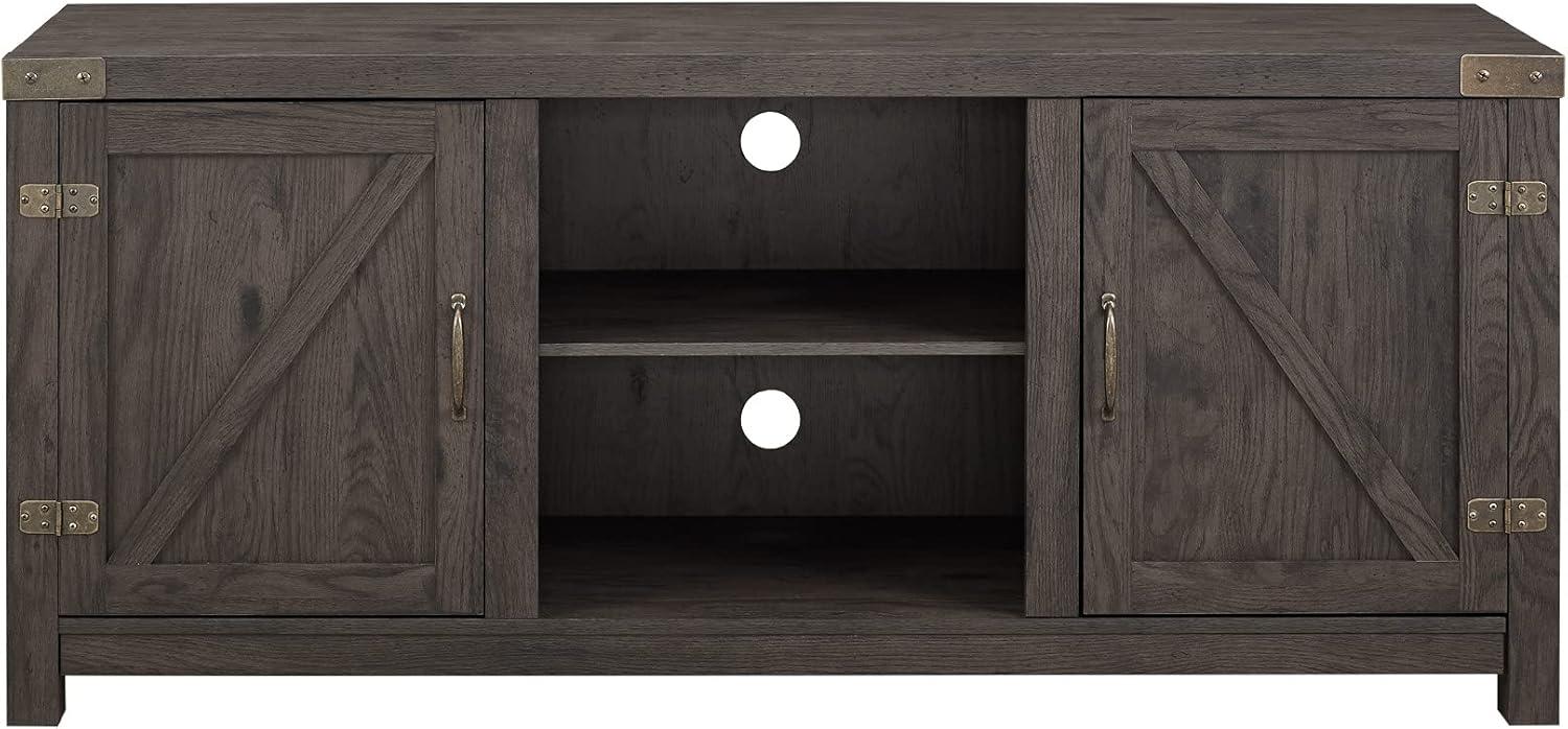 Modern Farmhouse Double Barn Door TV Stand for TVs up to 65" in Sable