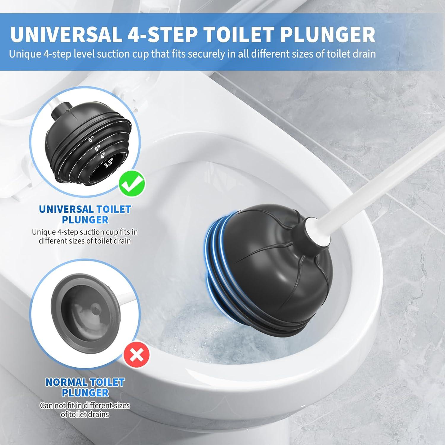 XXZH Toilet Plunger and Bowl Brush Combo for Bathroom Cleaning, 2 Sets