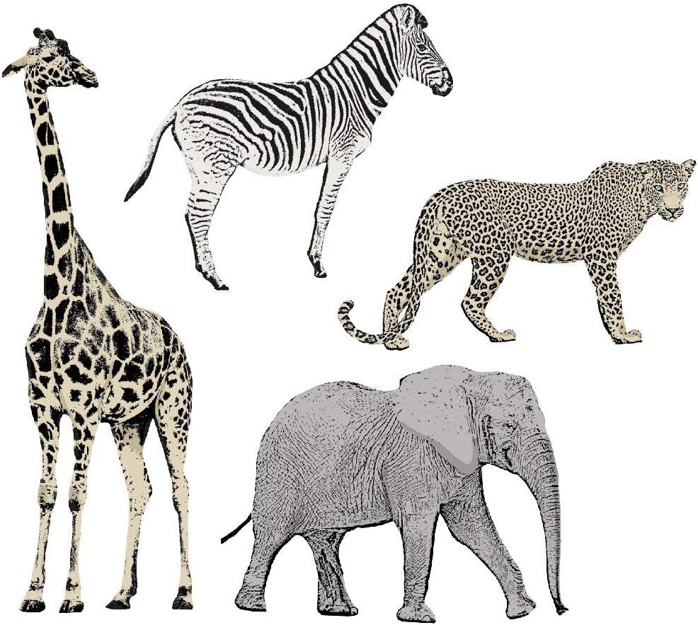 Safari Animals Multicolor Peel and Stick Wall Decals