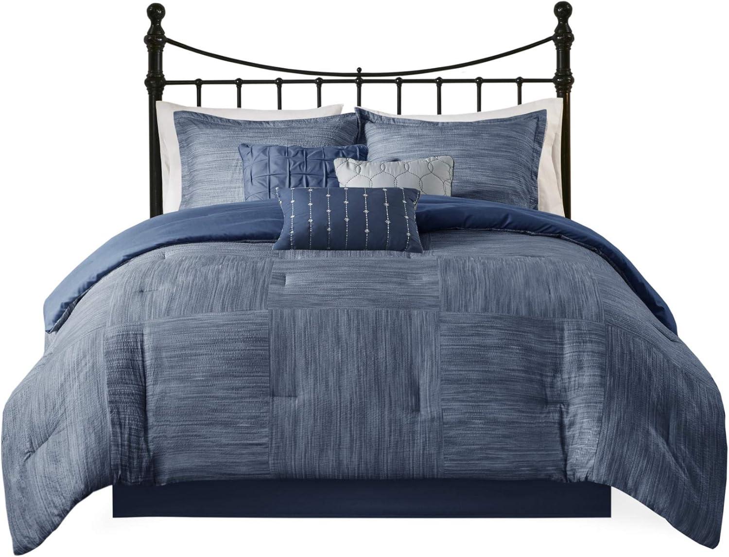 Madison Park Walter 7 Piece Printed Weave Seersucker Comforter Set