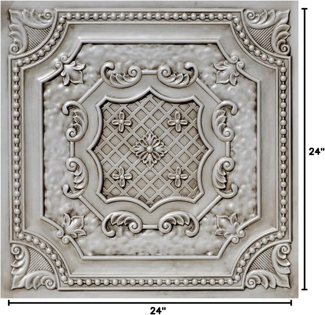 Elizabethan Shield 24'' L x 24'' W Textured PVC Glue Up & Drop-In Ceiling Tile