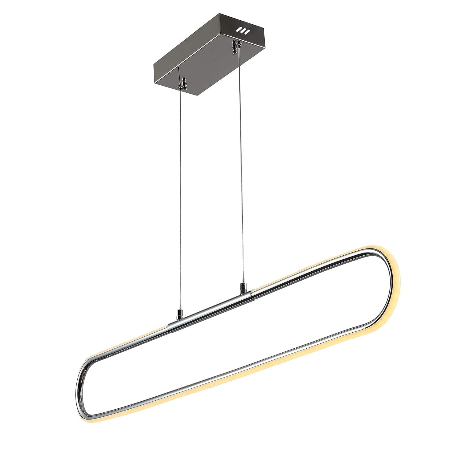 Ned 39" Dimmable Adjustable Integrated LED Metal Linear Pendant, Chrome