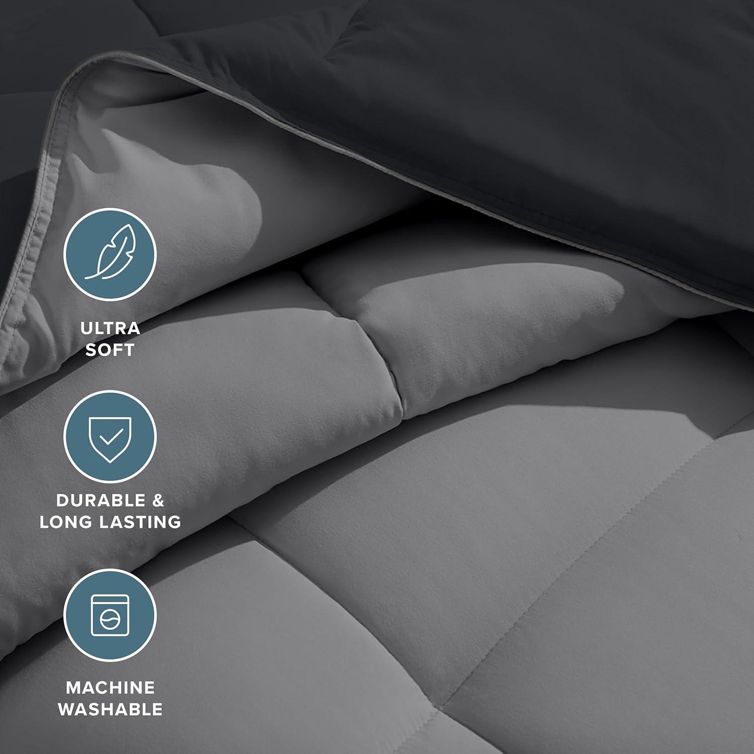 Bare Home Premium Ultra Soft Modern & Contemporary Box Stitch Comforter