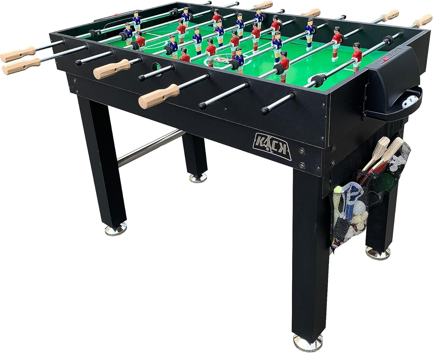 KICK Defender 48″ 10-in-1 Multi-Game Table (Black) - Combo Game Table Set - Foosball, Billiards, Glide Hockey, Ice Hockey, Table Tennis, Chess, Backgammon, Draughts, Bowling, Shuffleboard for Family