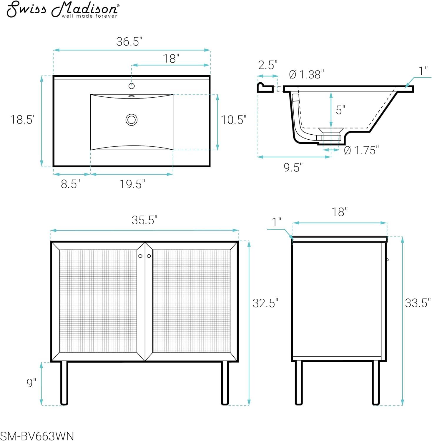 Classe 36" Bathroom Vanity