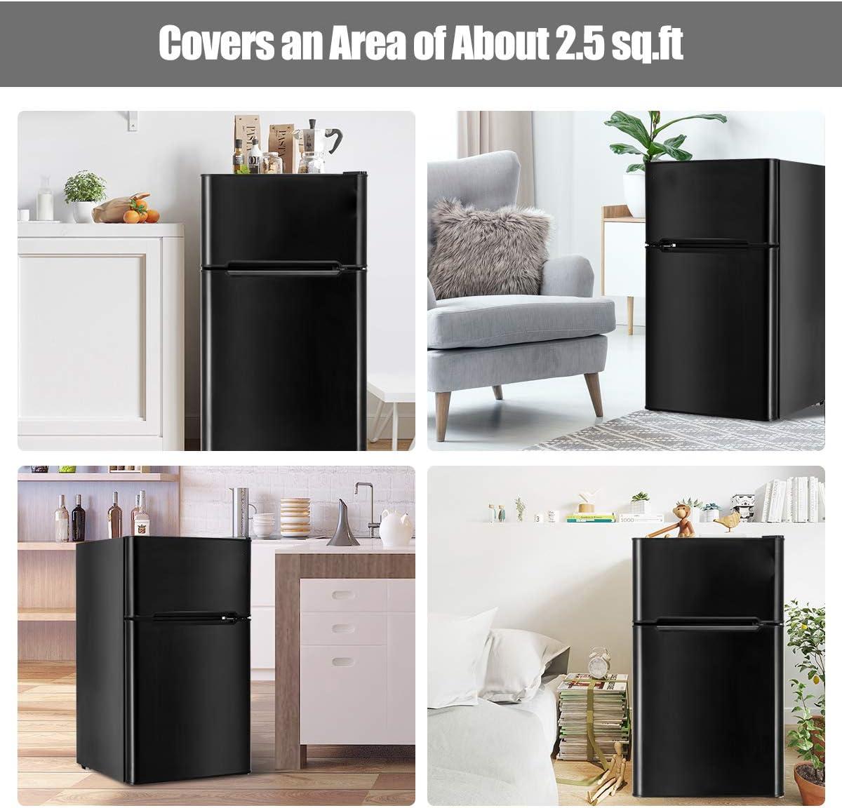 FORCLOVER FORCLOVER 3.2 Cubic Feet Freestanding Mini Fridge with Freezer
