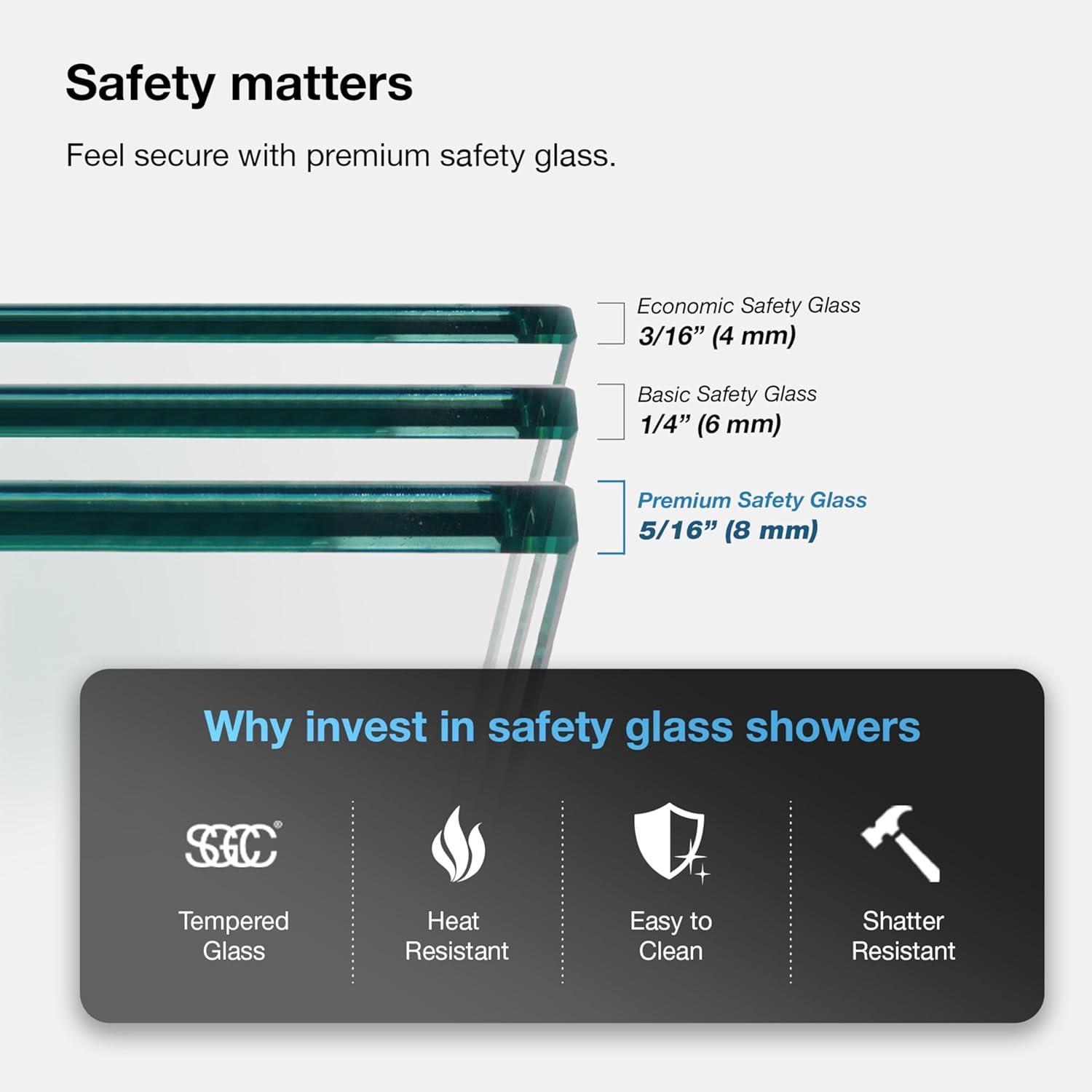 Ove Decors Stanford 48 In. W X 74 In. H Sliding Clear Straight Alcove Shower Door