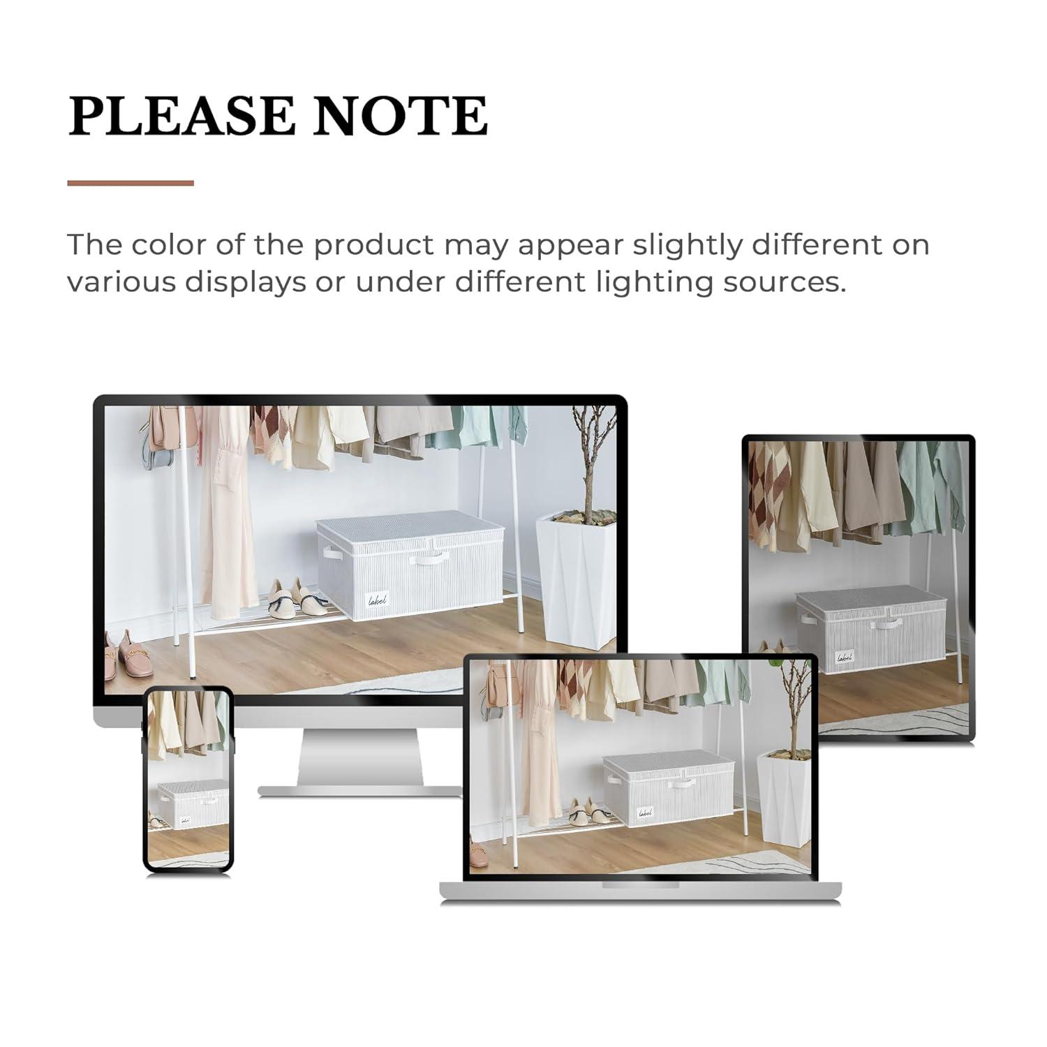 GRANNY SAYS Fabric Storage Bin with Lid, Decorative Storage Box, Extra Large Storage Baskets, Closet Organizer, Gray, 1-Pack