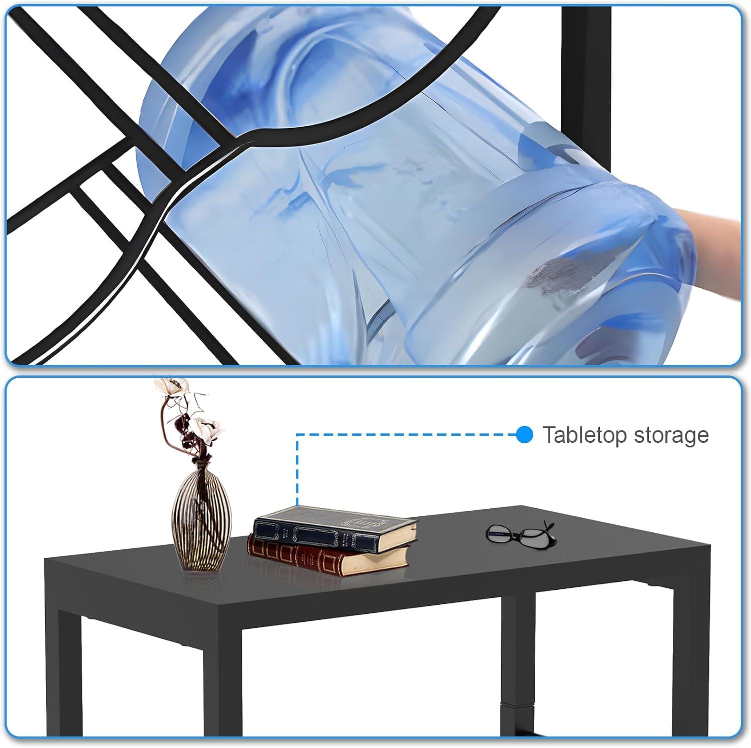 5 Gallon Water Bottle Holder for 6 Bottles, 3 Tiers Heavy-Duty Water Cooler Jug Rack with Reinforcement Frame for Home, Office, Restaurant