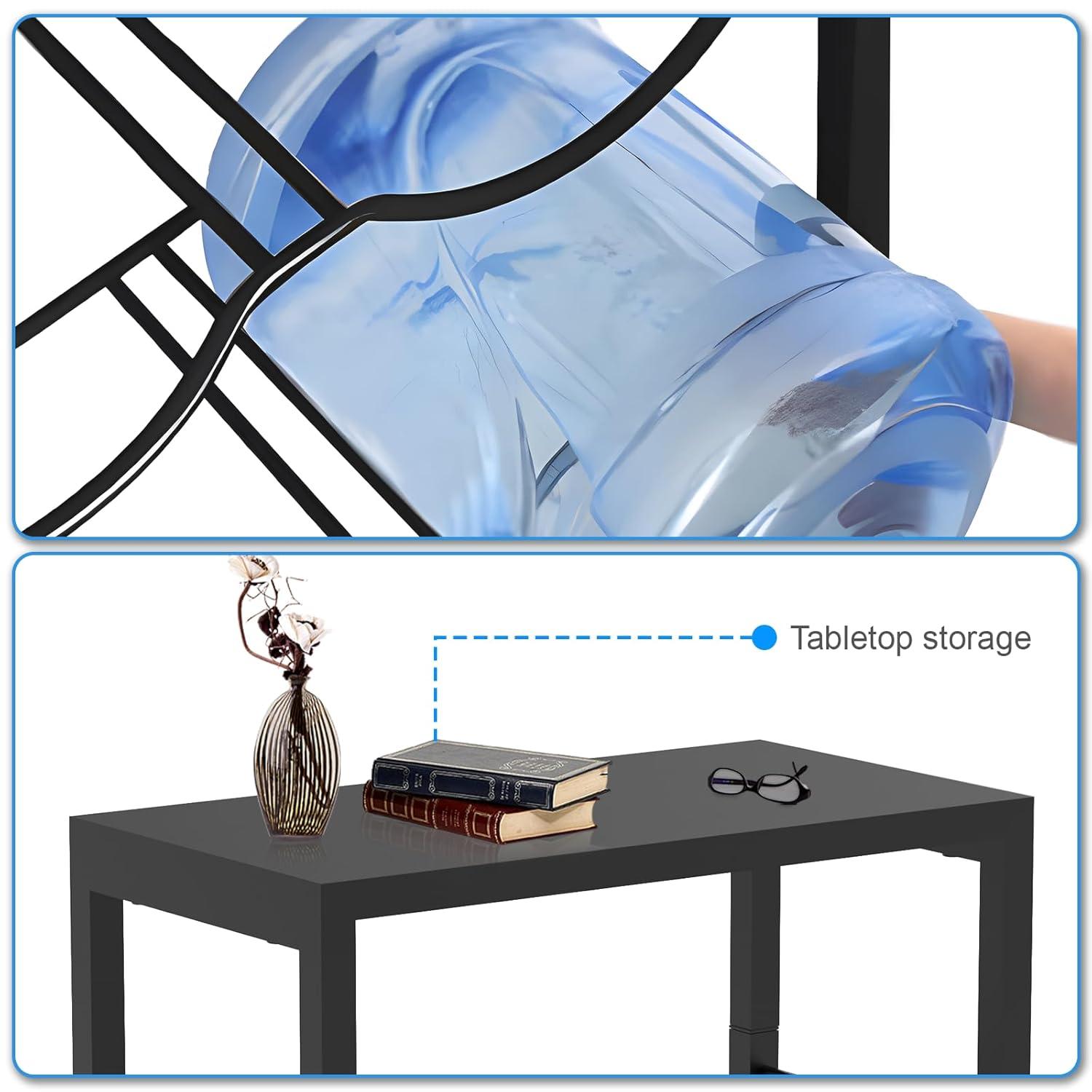 5 Gallon Water Bottle Holder for 6 Bottles, 3 Tiers Heavy-Duty Water Cooler Jug Rack with Reinforcement Frame for Home, Office, Restaurant