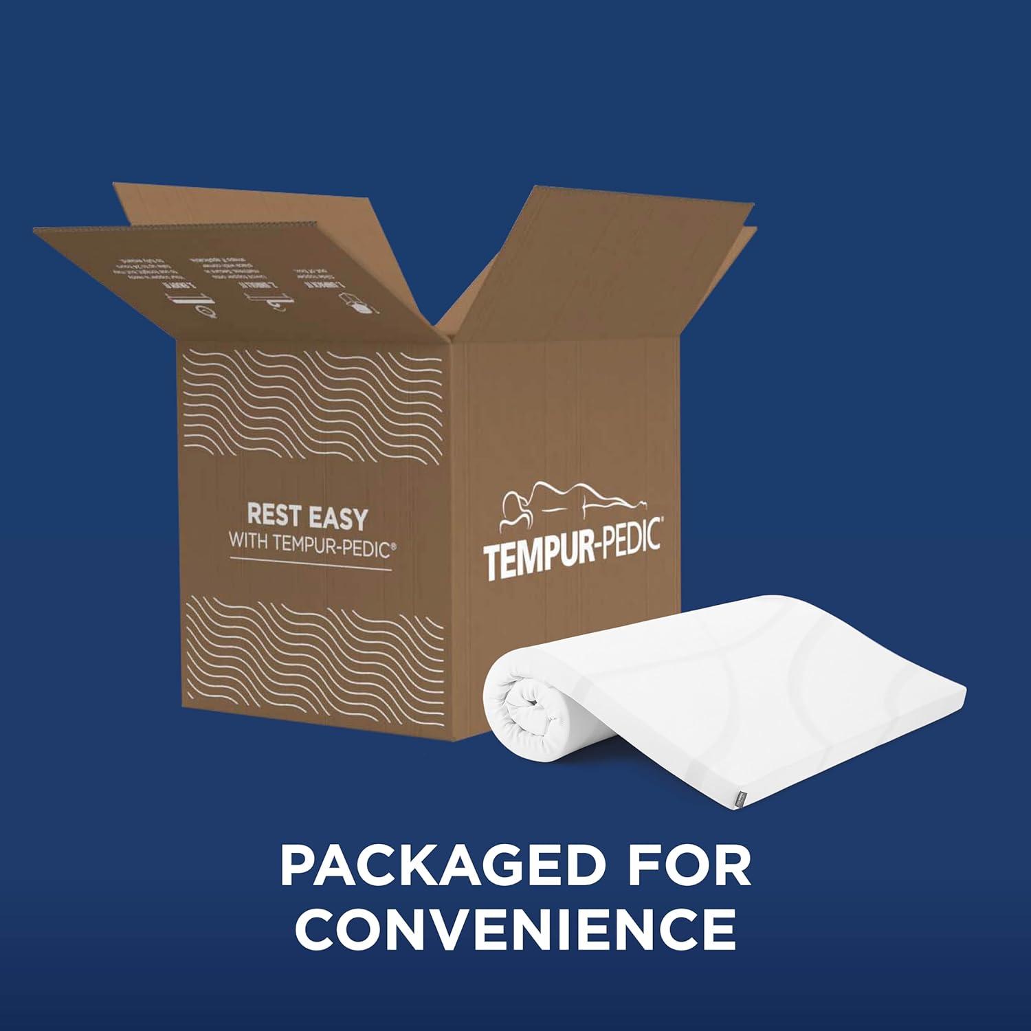 TEMPUR-Adapt 3" Memory Foam Mattress Topper, Twin, White